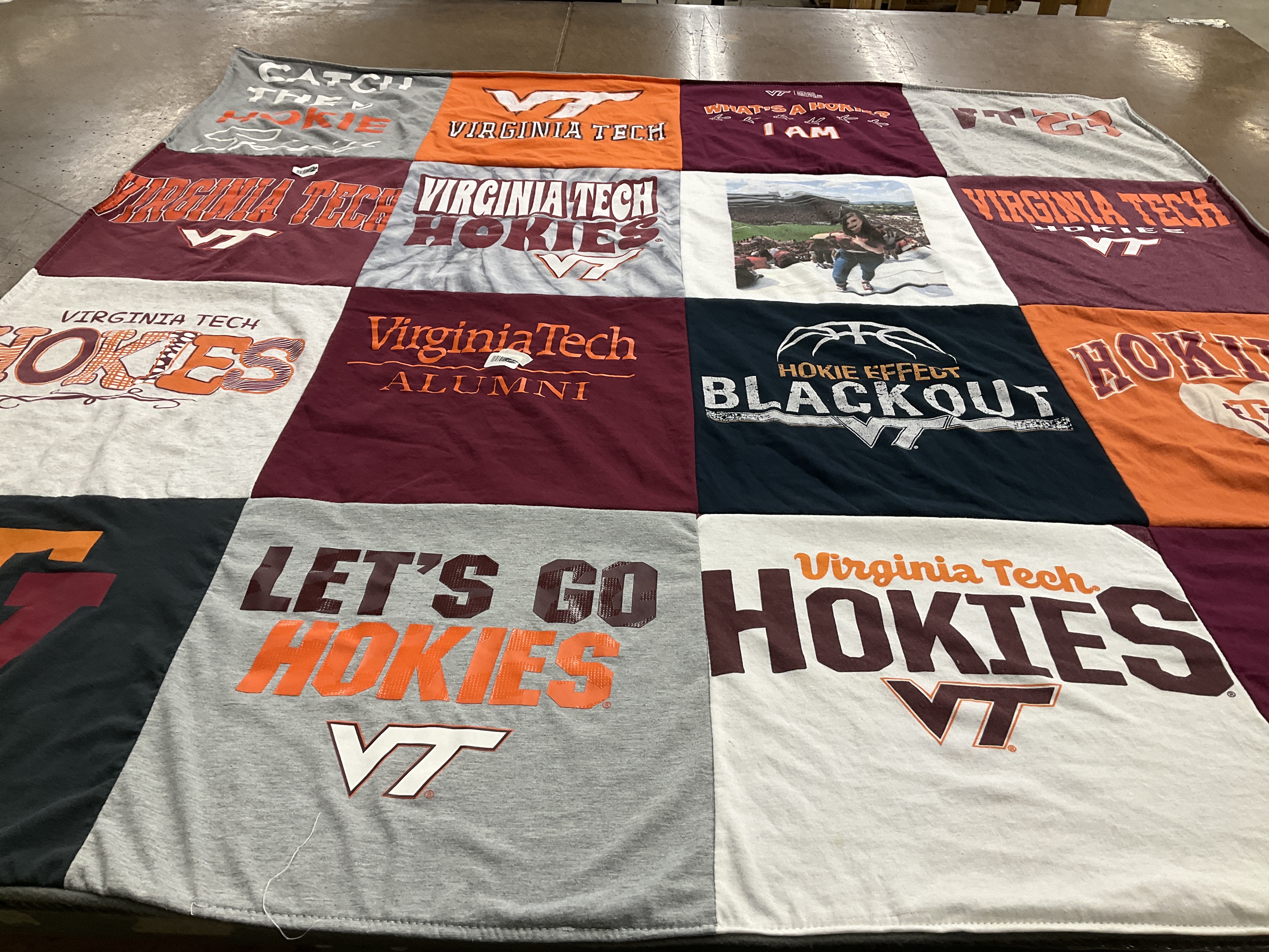 T-shirt quilt featuring virginia tech hokies by Tammy from VA