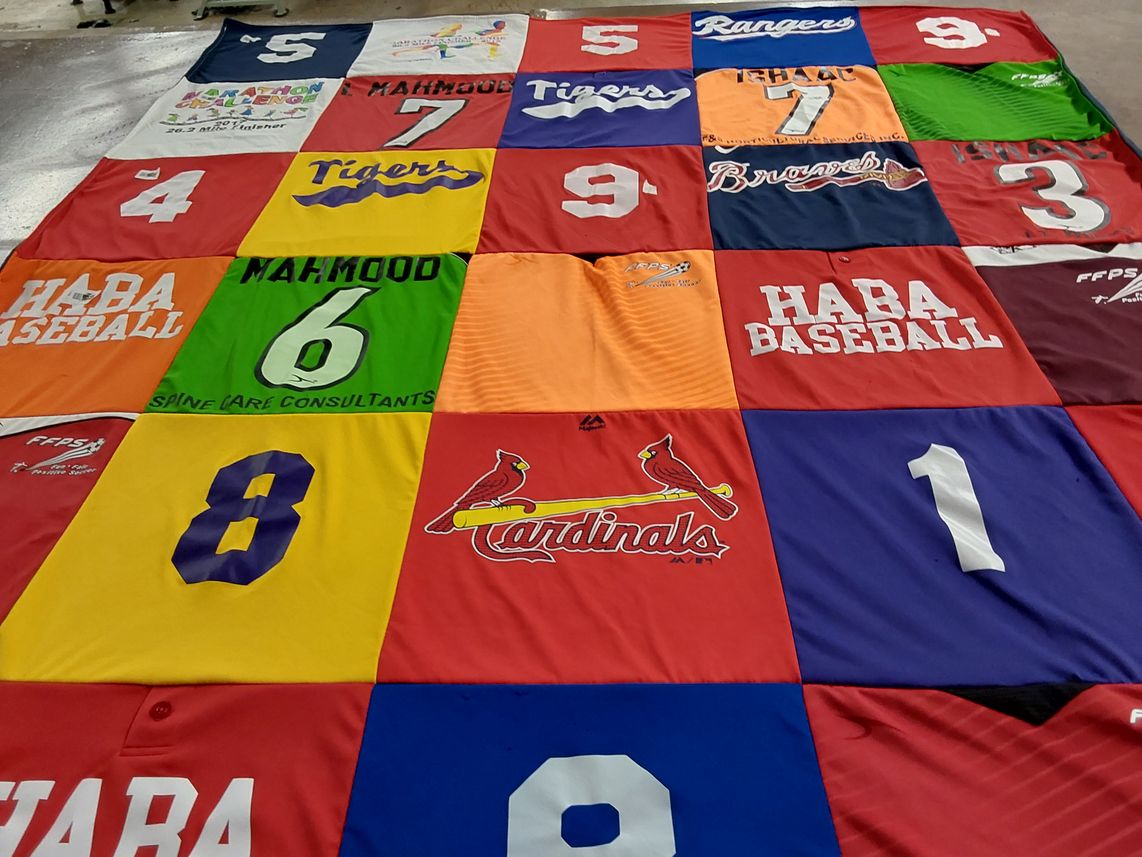 T-shirt quilt featuring mahmod tigers, st. louis cardinals by Angela from TX