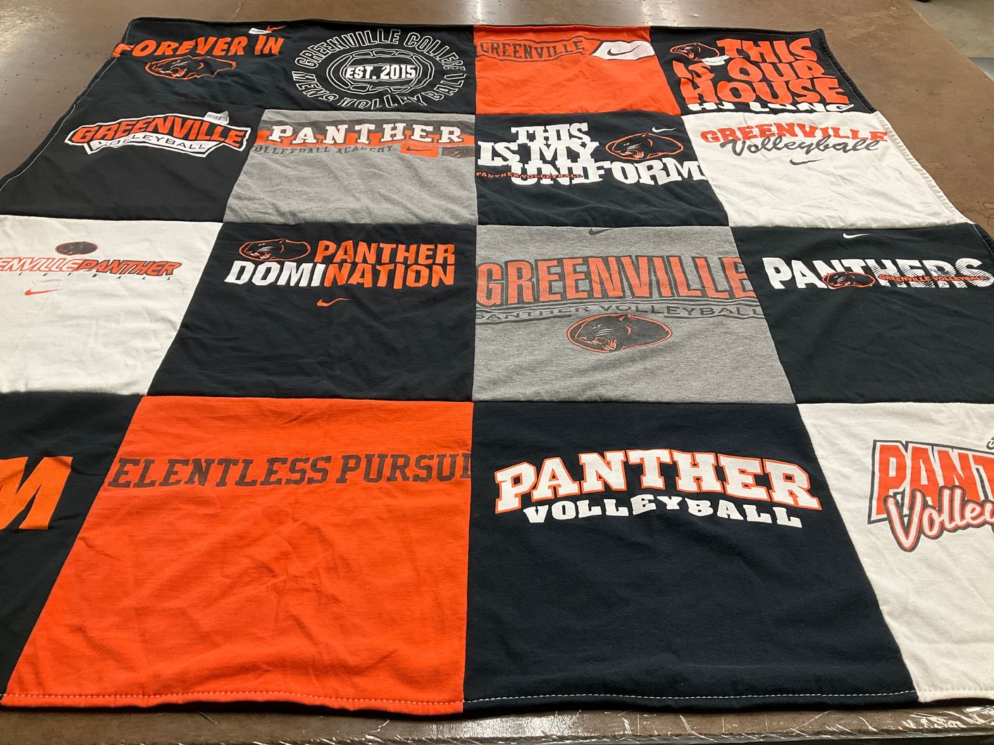 T-shirt quilt featuring greenville college volleyball by Jenna from CO