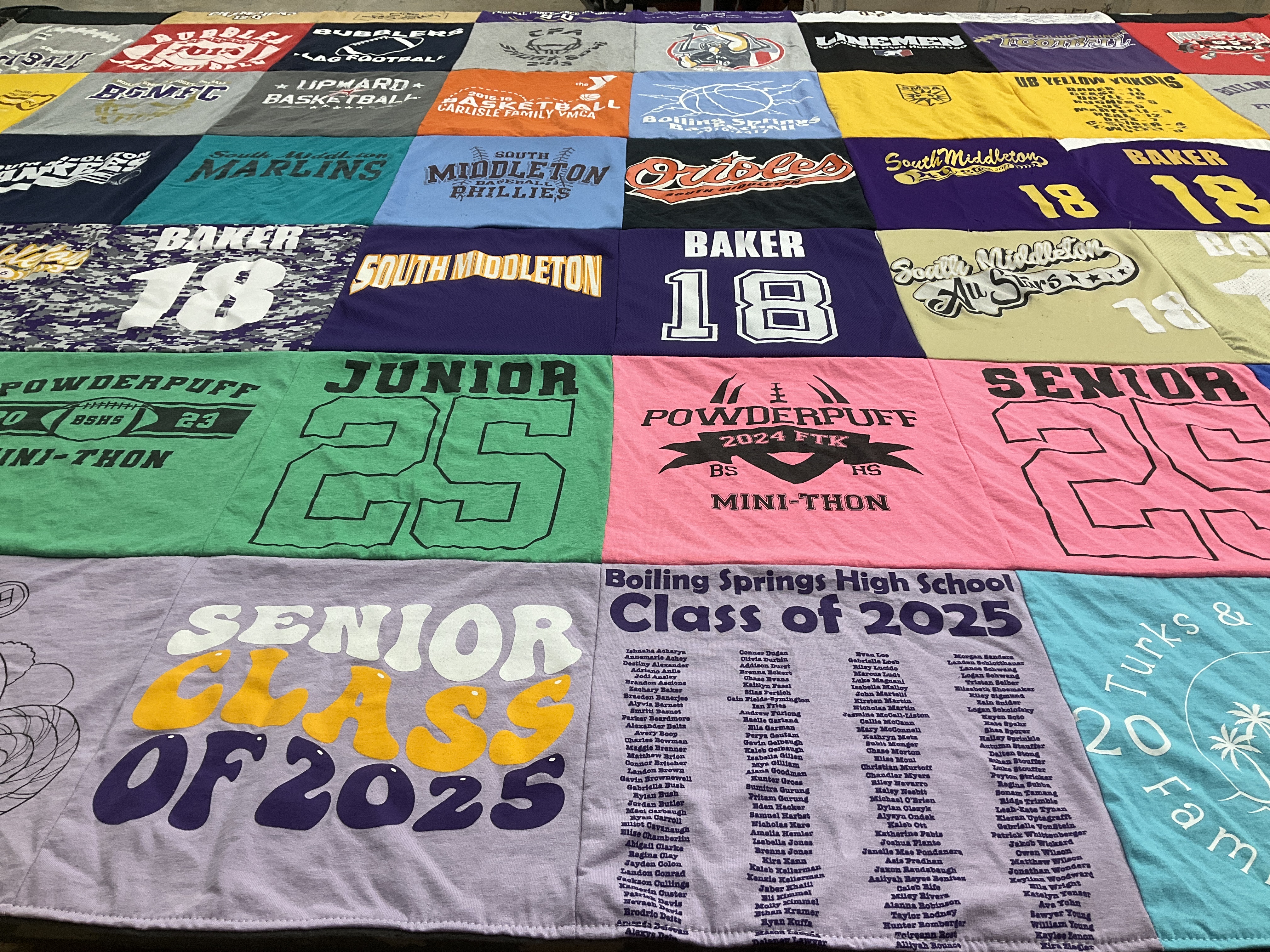 T-shirt quilt featuring south middletown marlins by Kim from PA