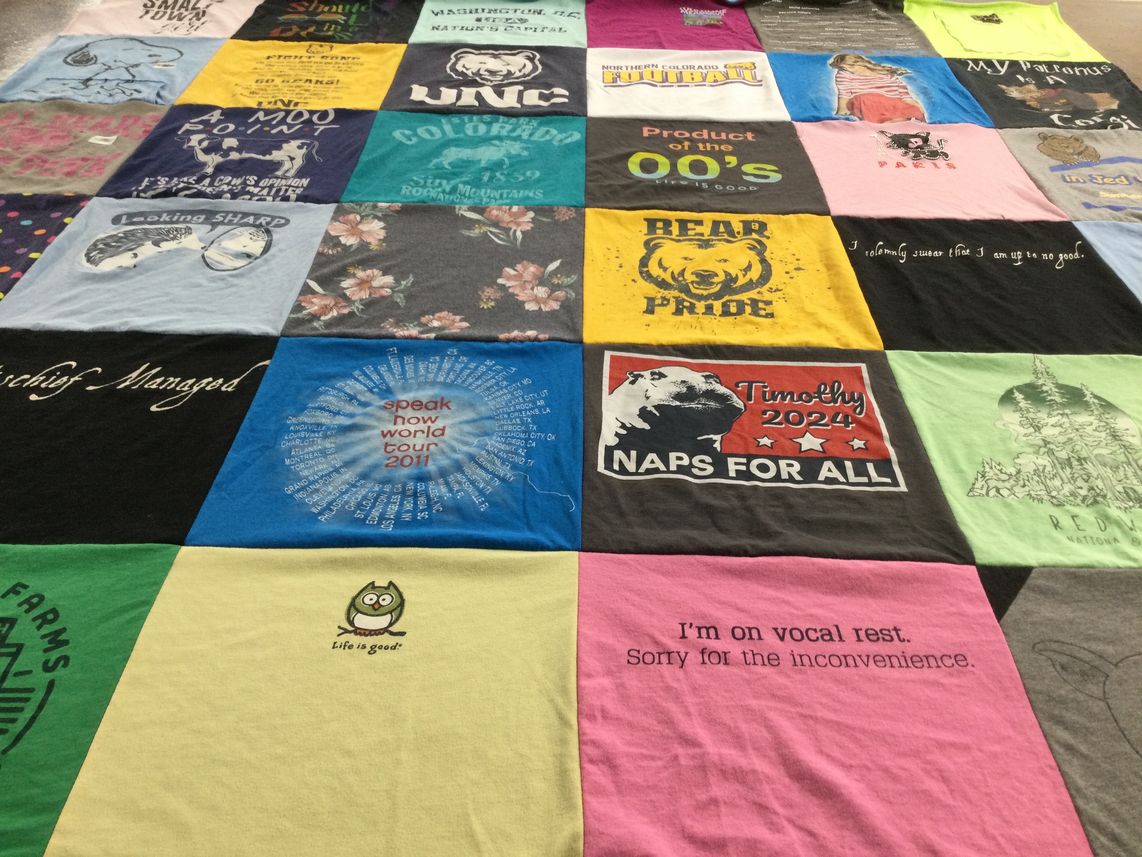 T-shirt quilt featuring university of northern colorado football by Jennifer from CO
