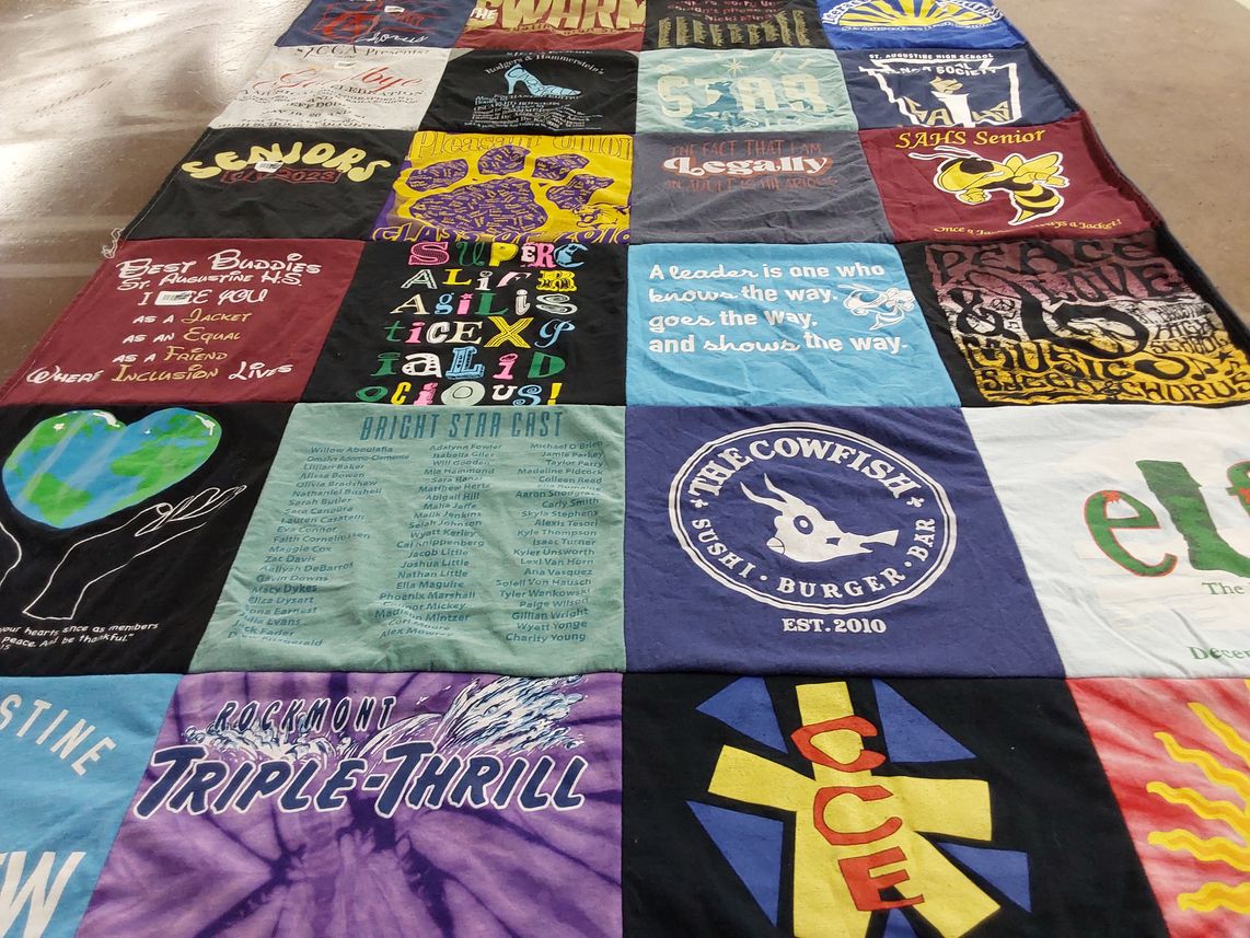 T-shirt quilt from st. augustine high school by Casuarina from FL