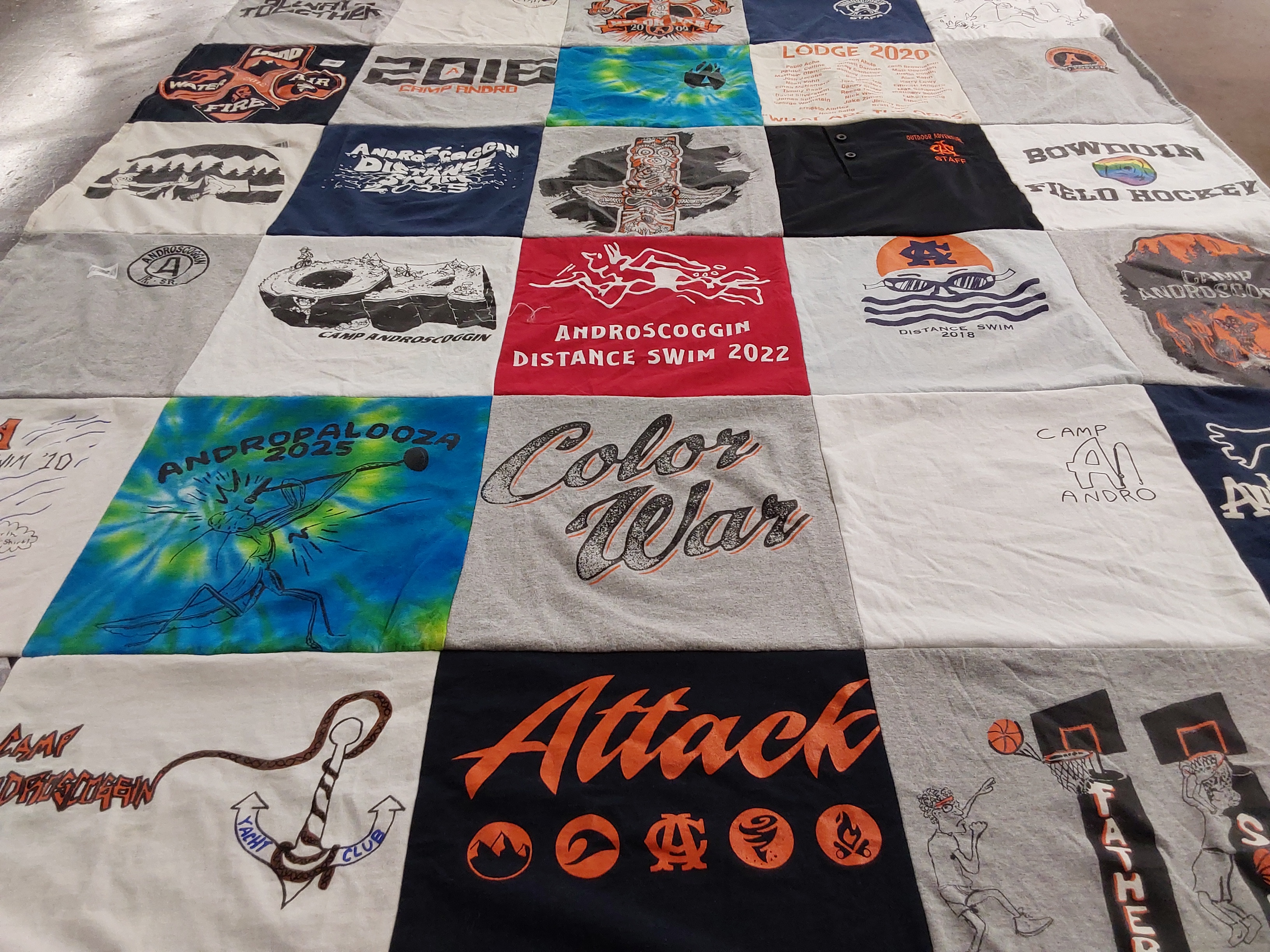 T-shirt quilt from bowdoin college by Michelle K from ME