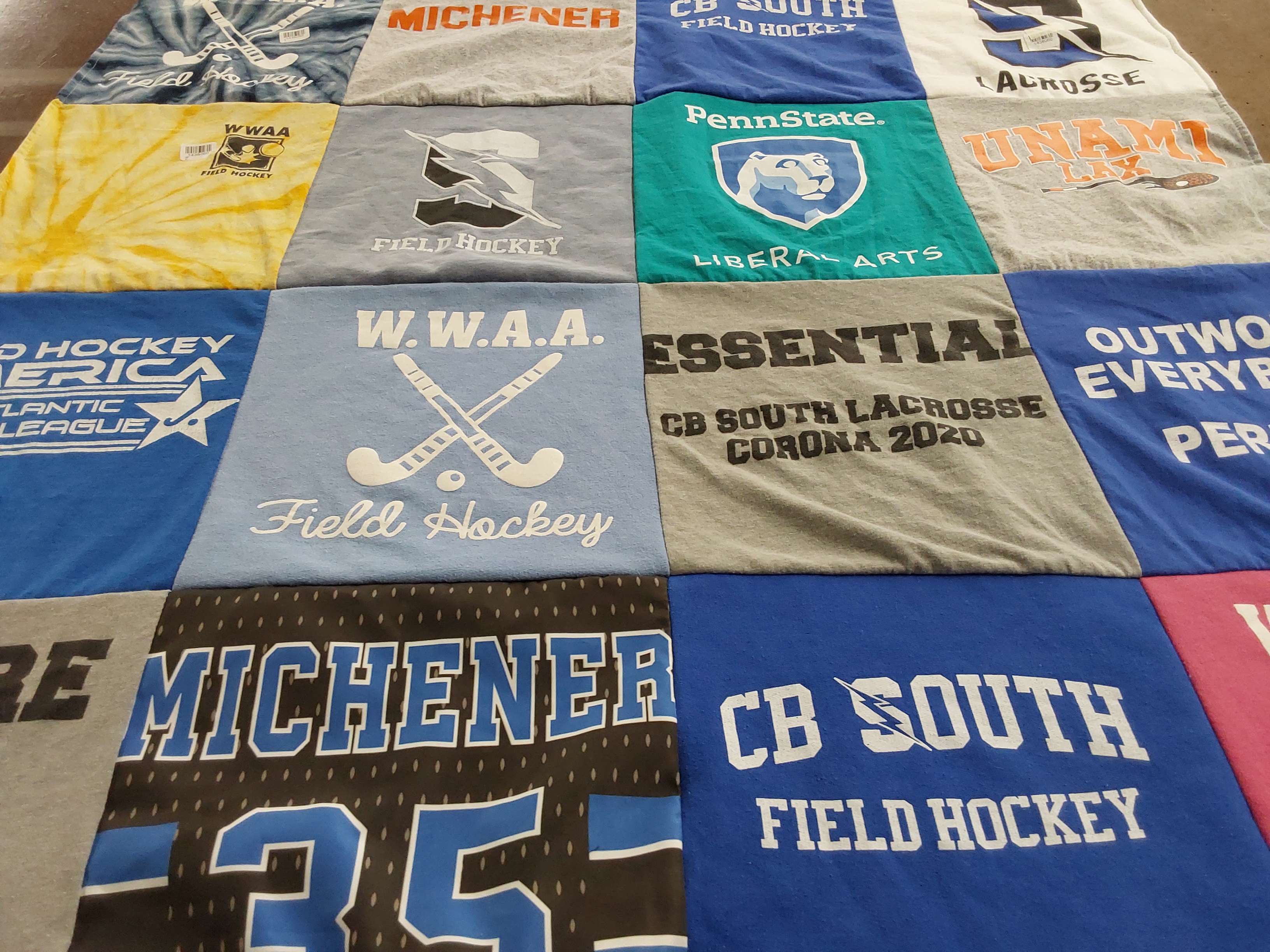 T-shirt quilt featuring cb south field hockey, cb south lacrosse by Amy from PA