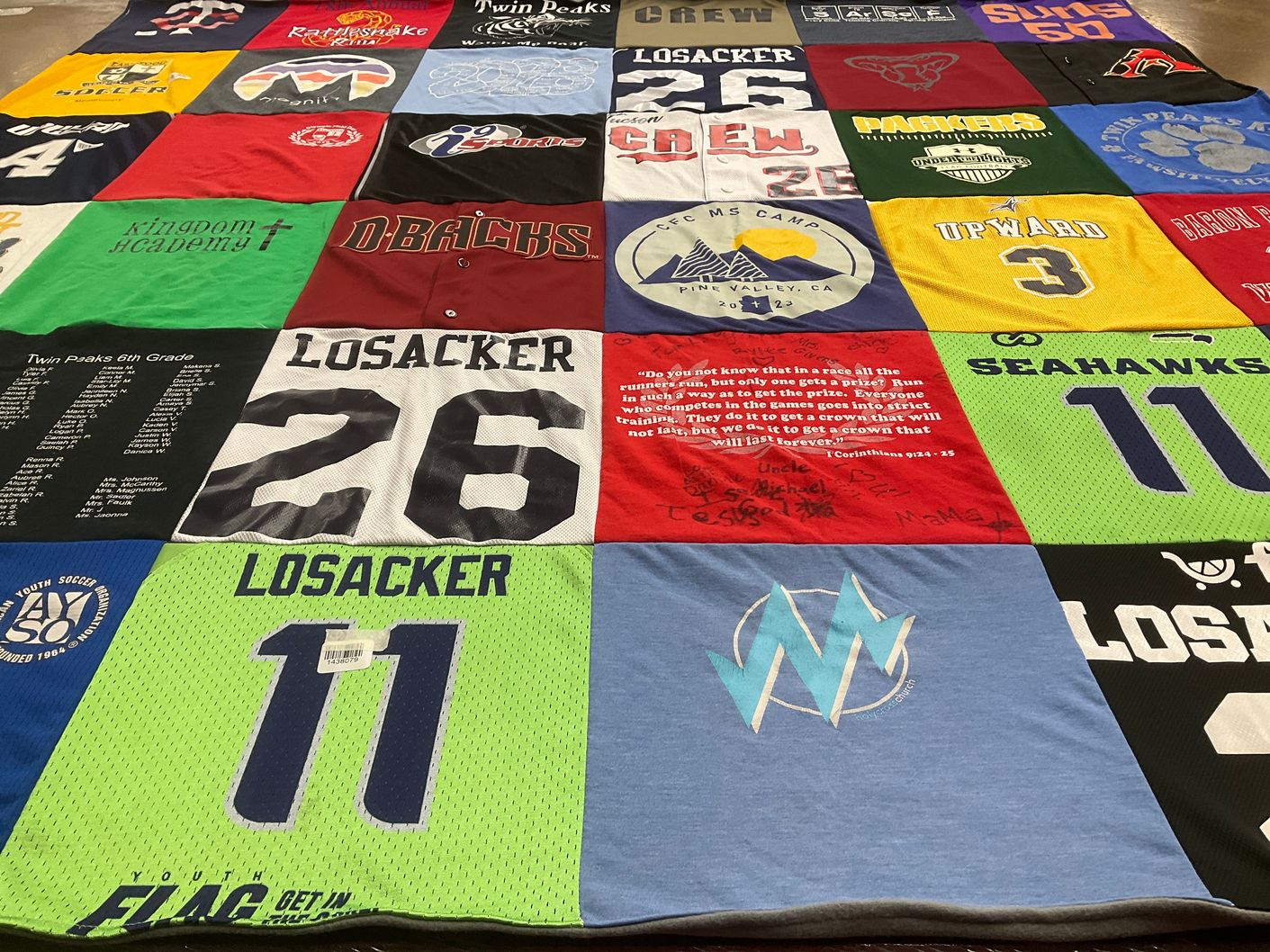 T-shirt quilt featuring seattle seahawks, green bay packers by Whitney from TN