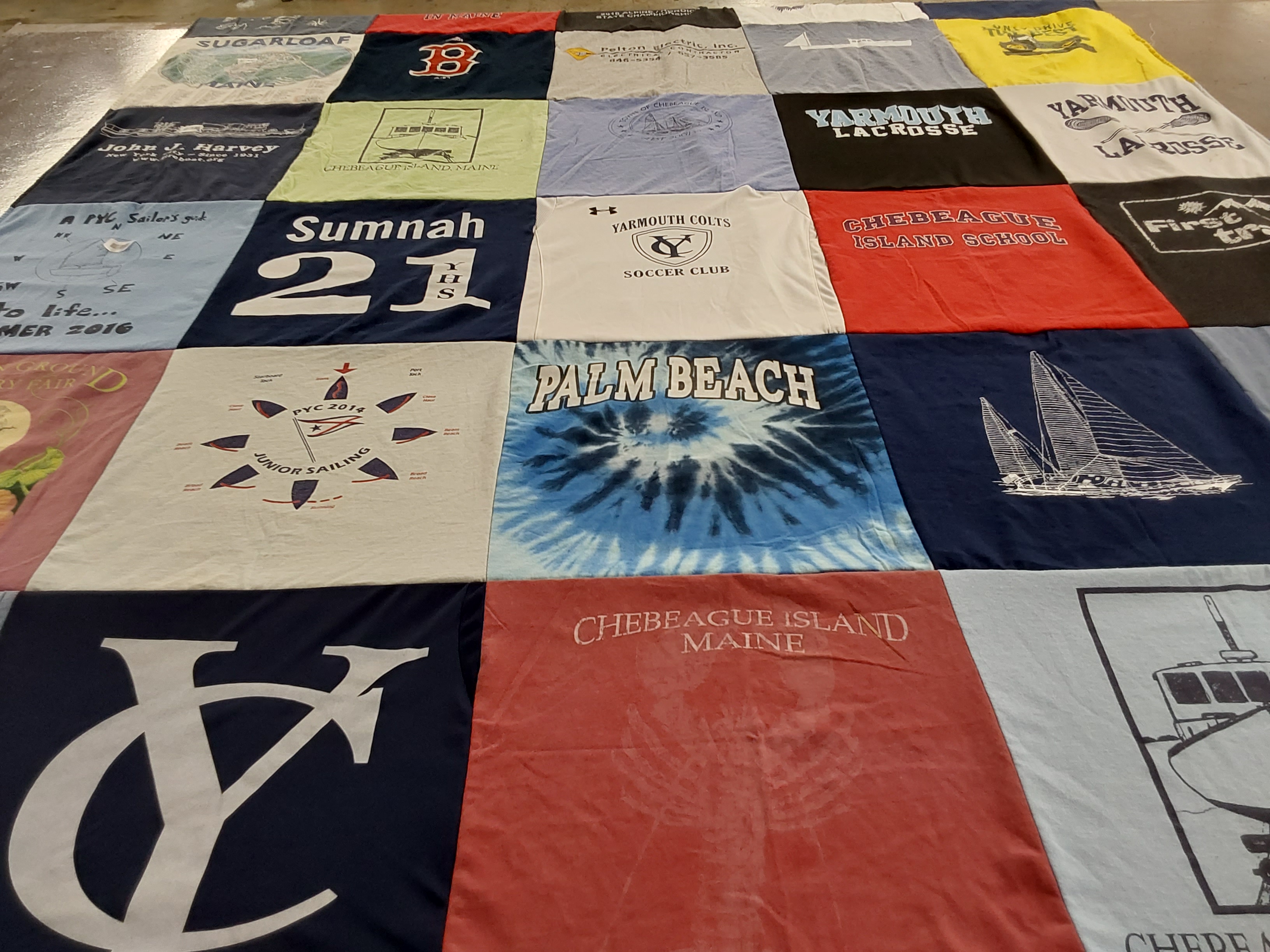 T-shirt quilt featuring yarmouth lacrosse, yarmouth colts soccer club by Suzanne from ME