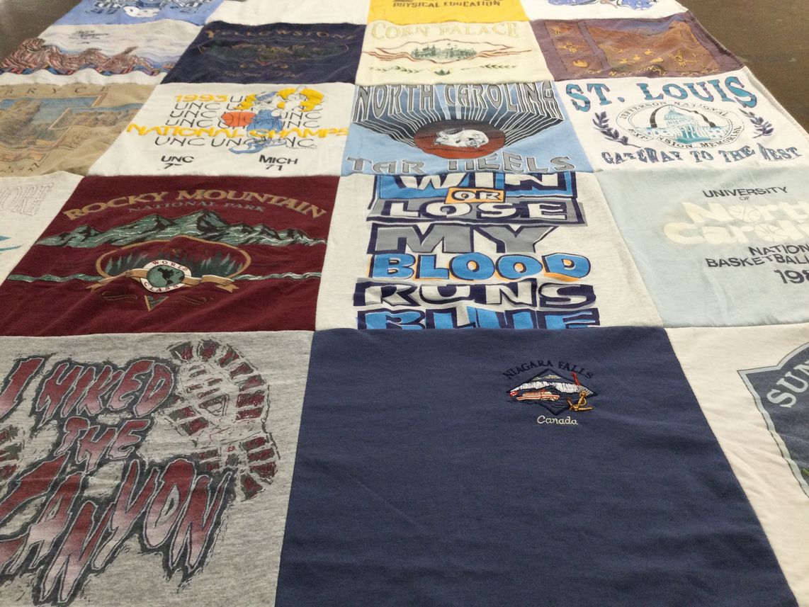 T-shirt quilt featuring unc tar heels by Vicki from NC