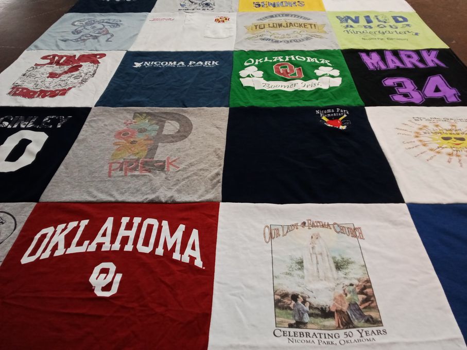 T-shirt quilt from oklahoma university by Sheila from OK