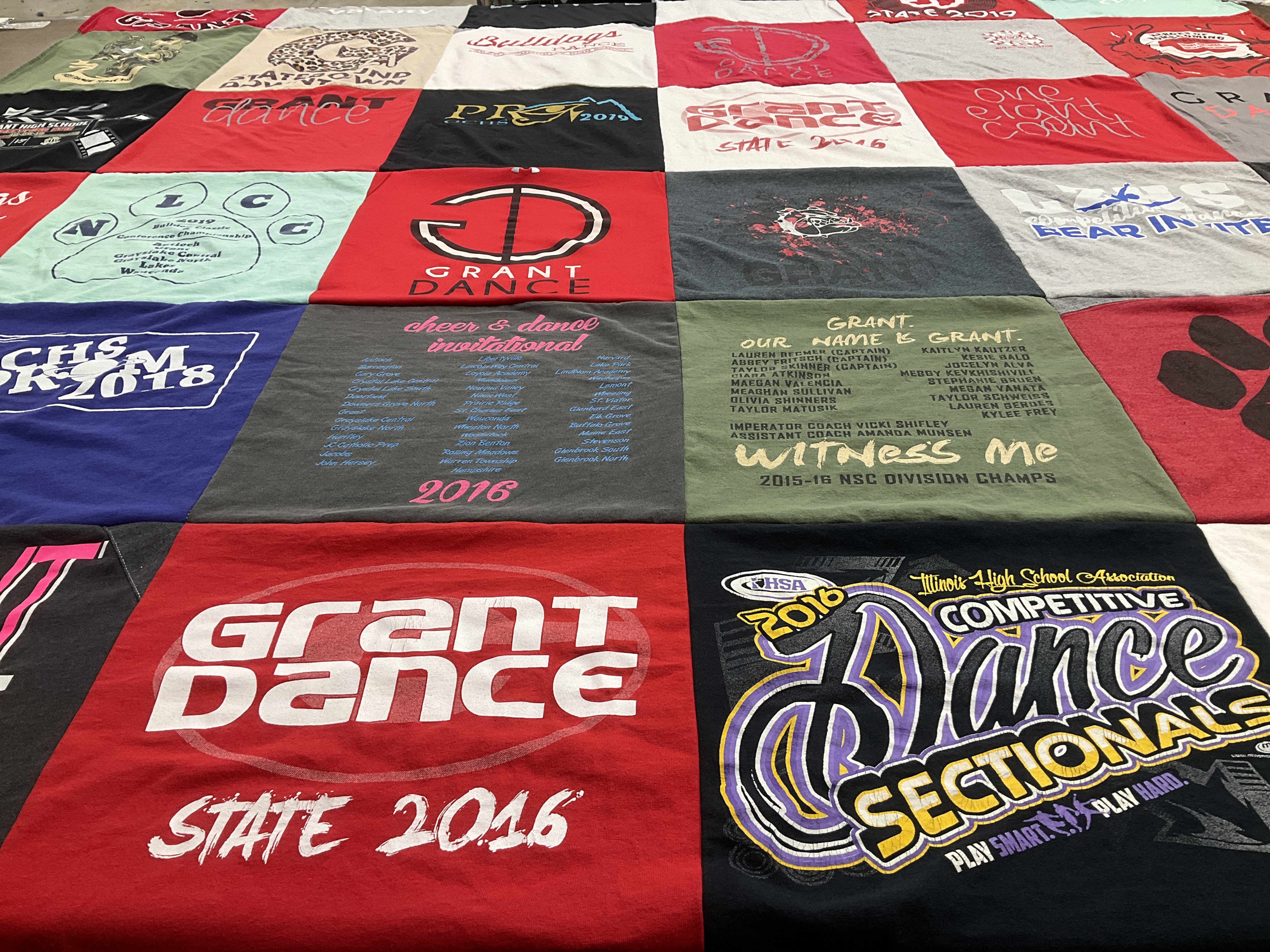 T-shirt quilt from grant high school by Dan from IL