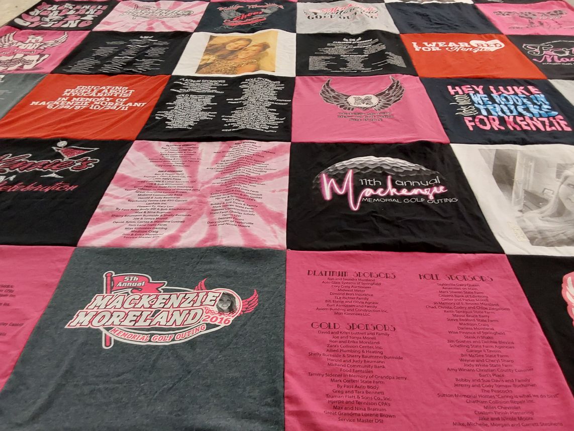 T-shirt quilt with golf, memorial events themes by Erika from IL