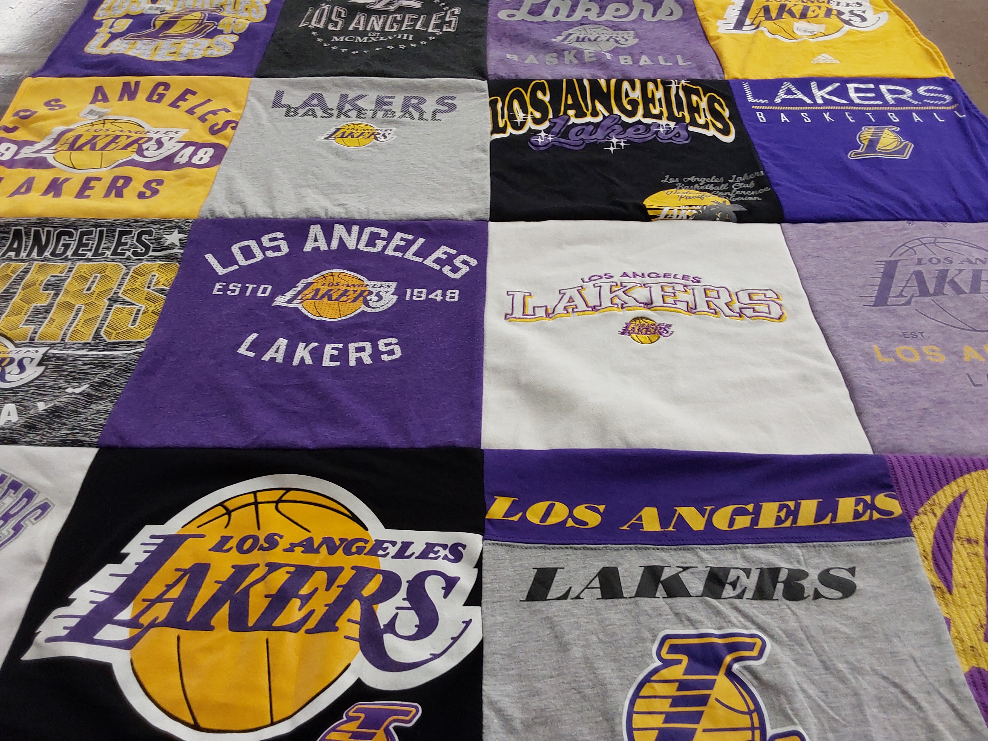 T-shirt quilt featuring los angeles lakers by Marca from CA