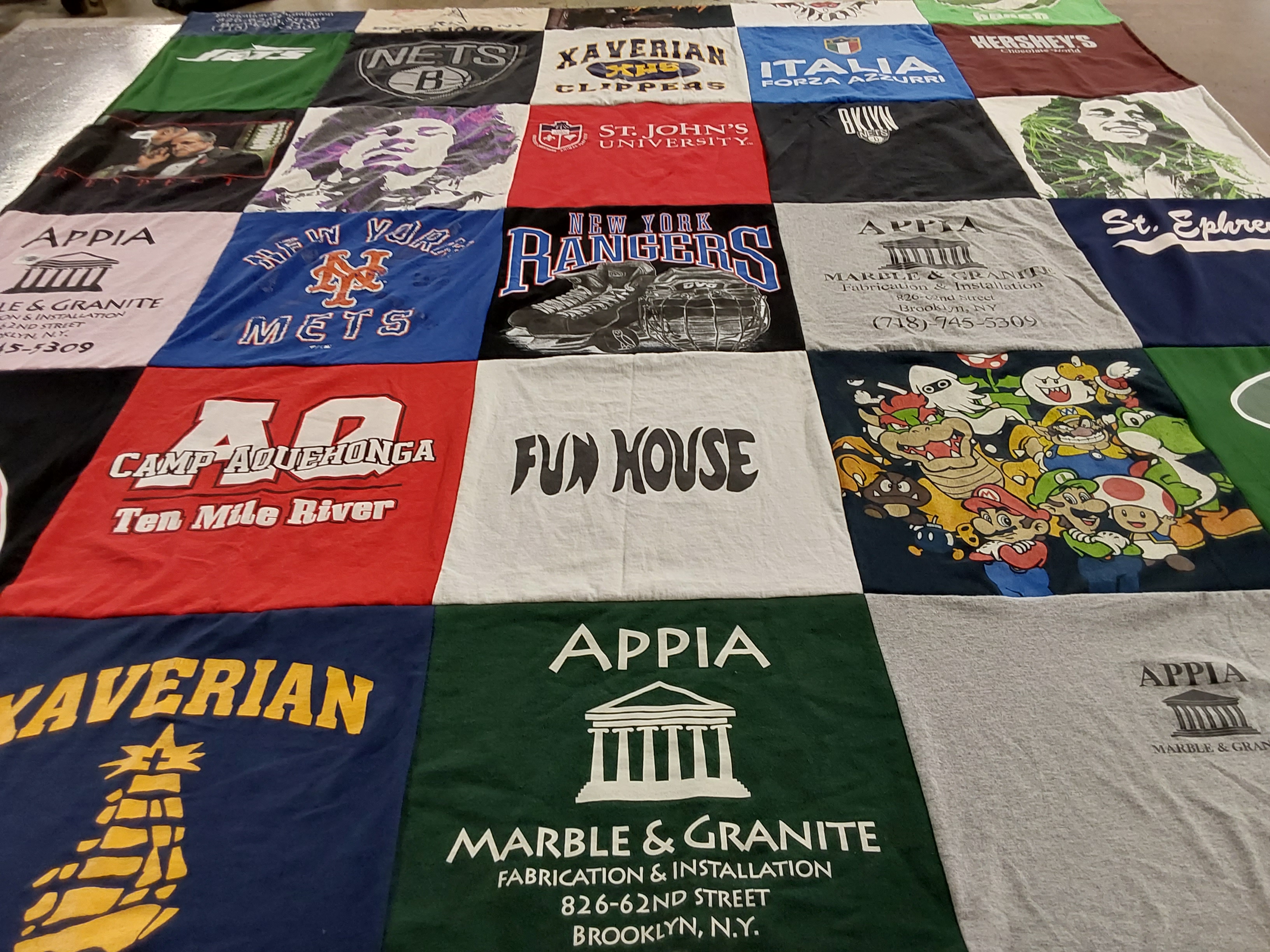 T-shirt quilt featuring new york mets, new york rangers by Georgiana from NY