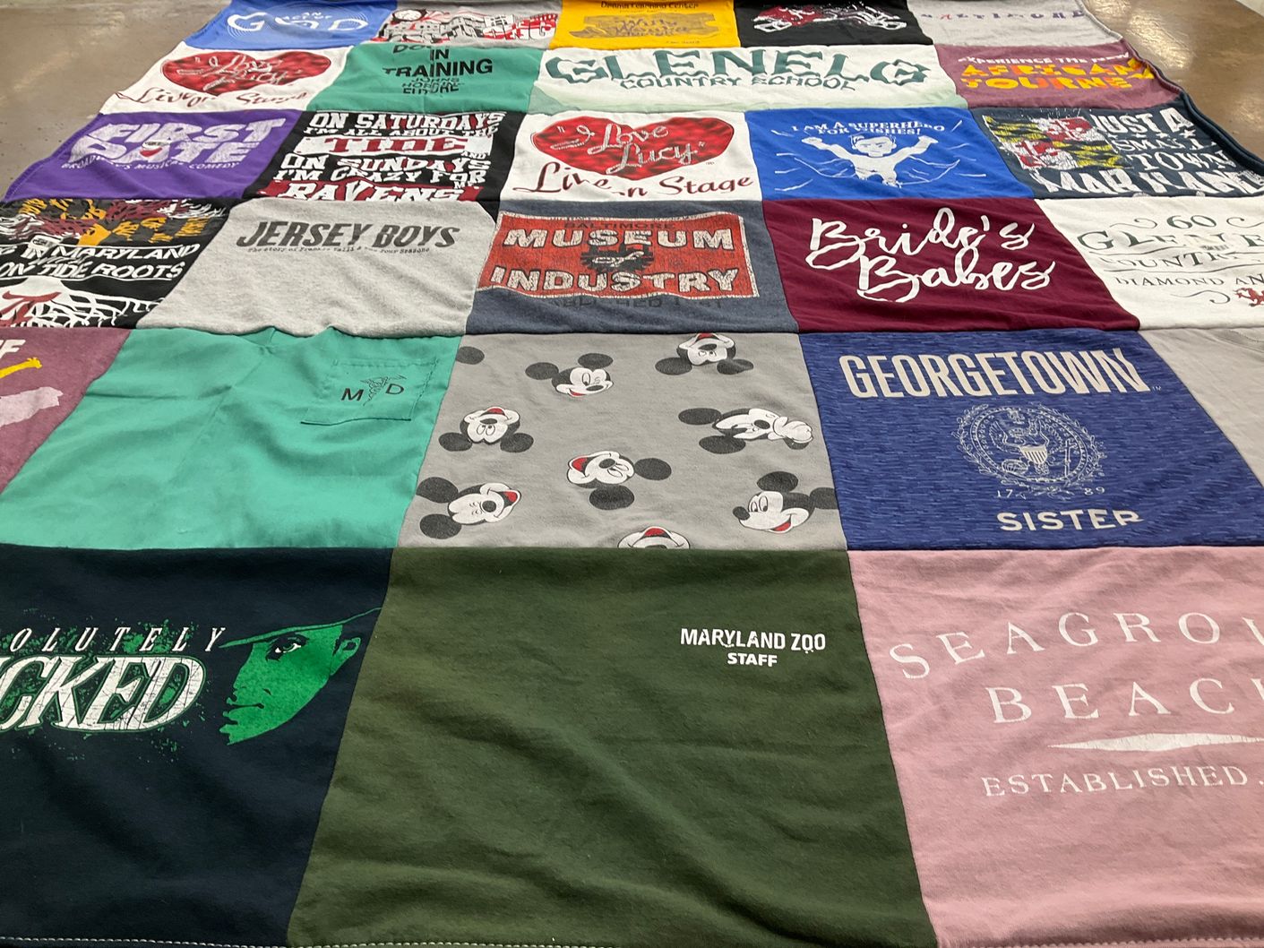 T-shirt quilt from georgetown university, country school by Kristen from MD