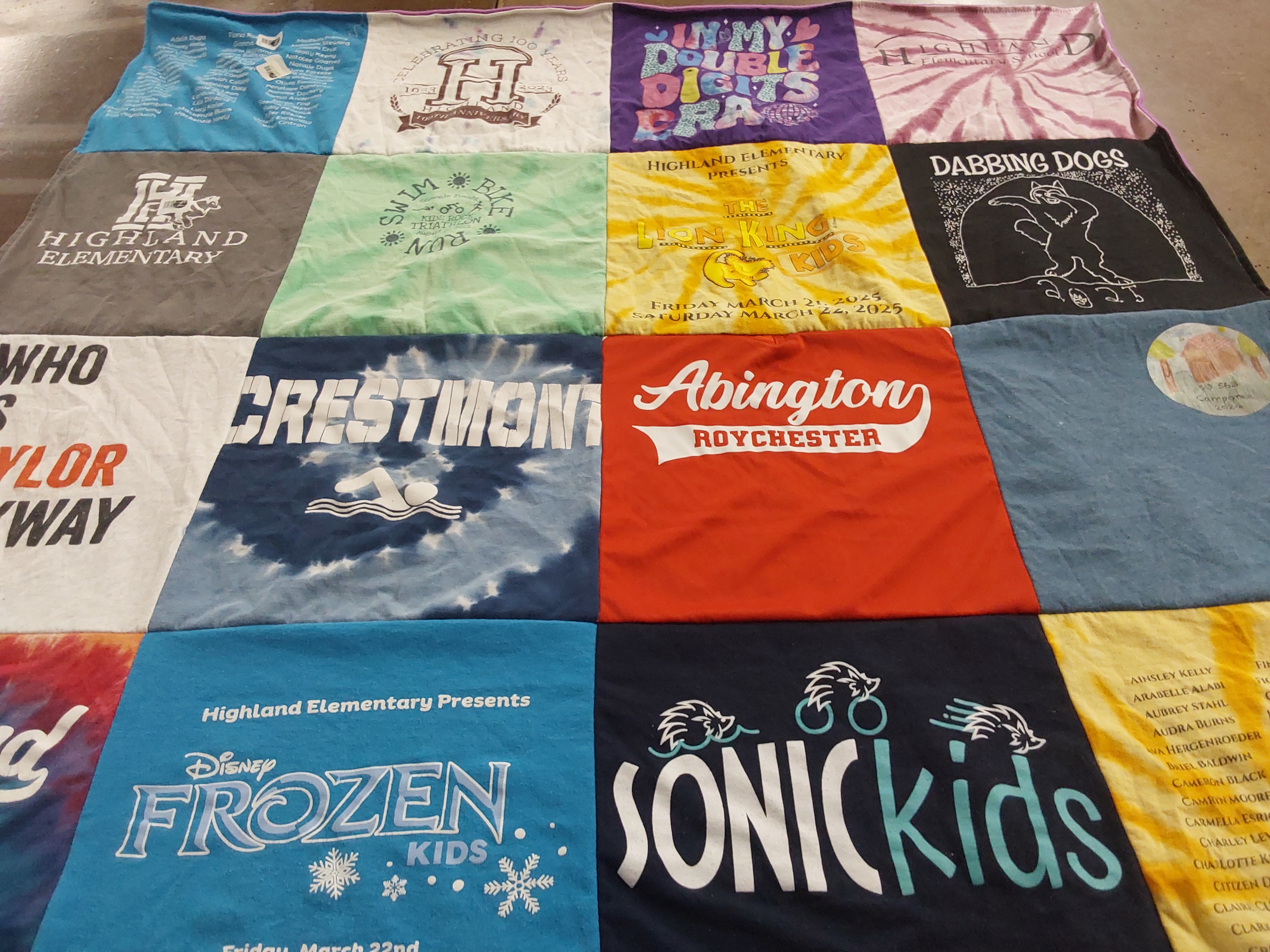 T-shirt quilt featuring crestmont swim team by Shannon from PA