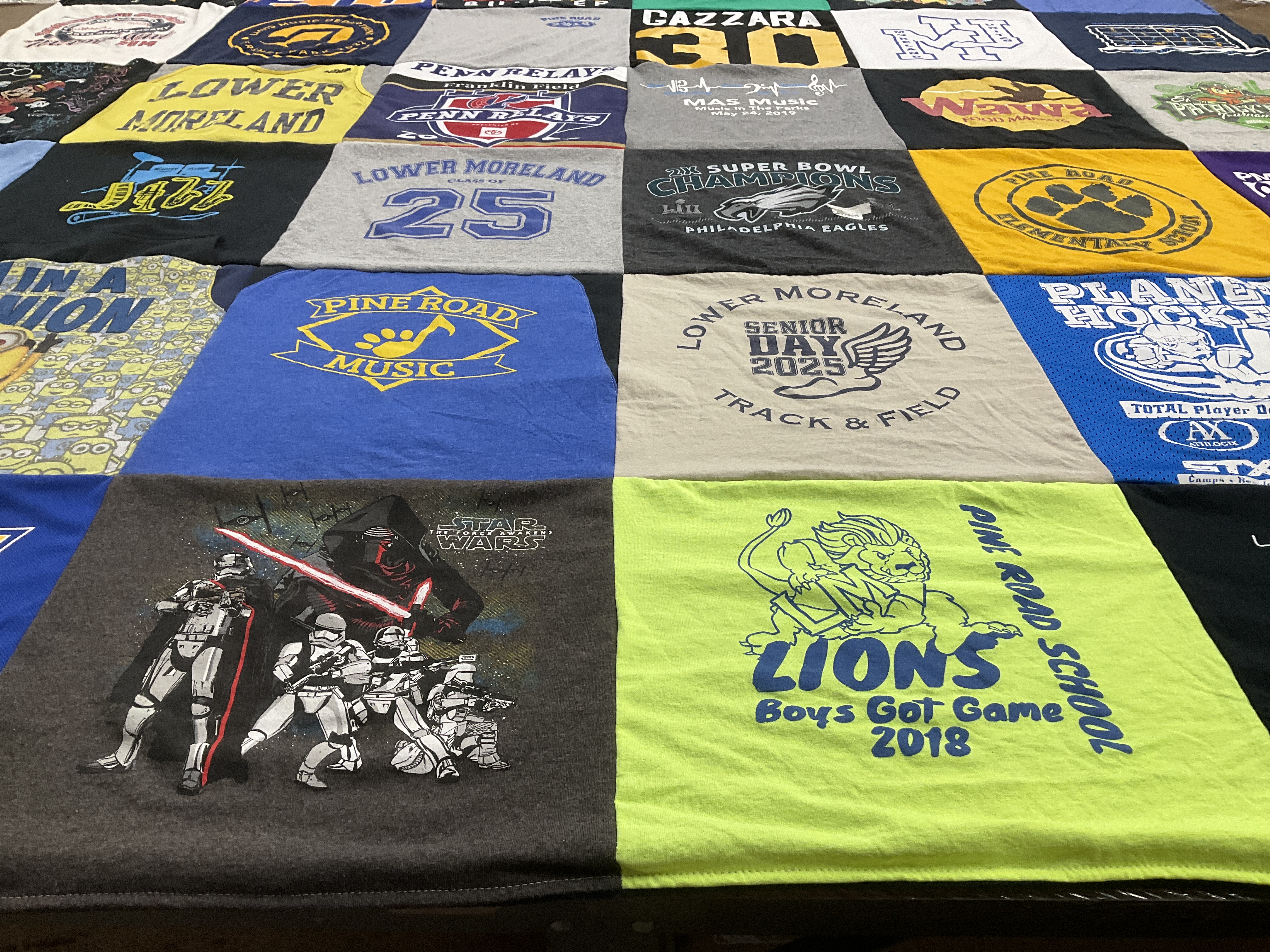 T-shirt quilt featuring lower moreland high school track and field, philadelphia eagles by Susan from PA