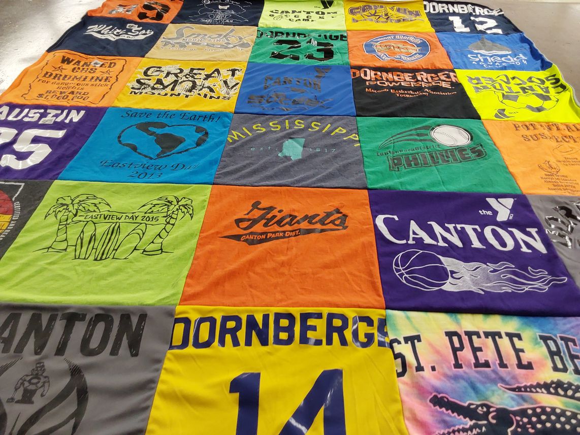 T-shirt quilt featuring dornberger power, canton basketball by Debra from IL