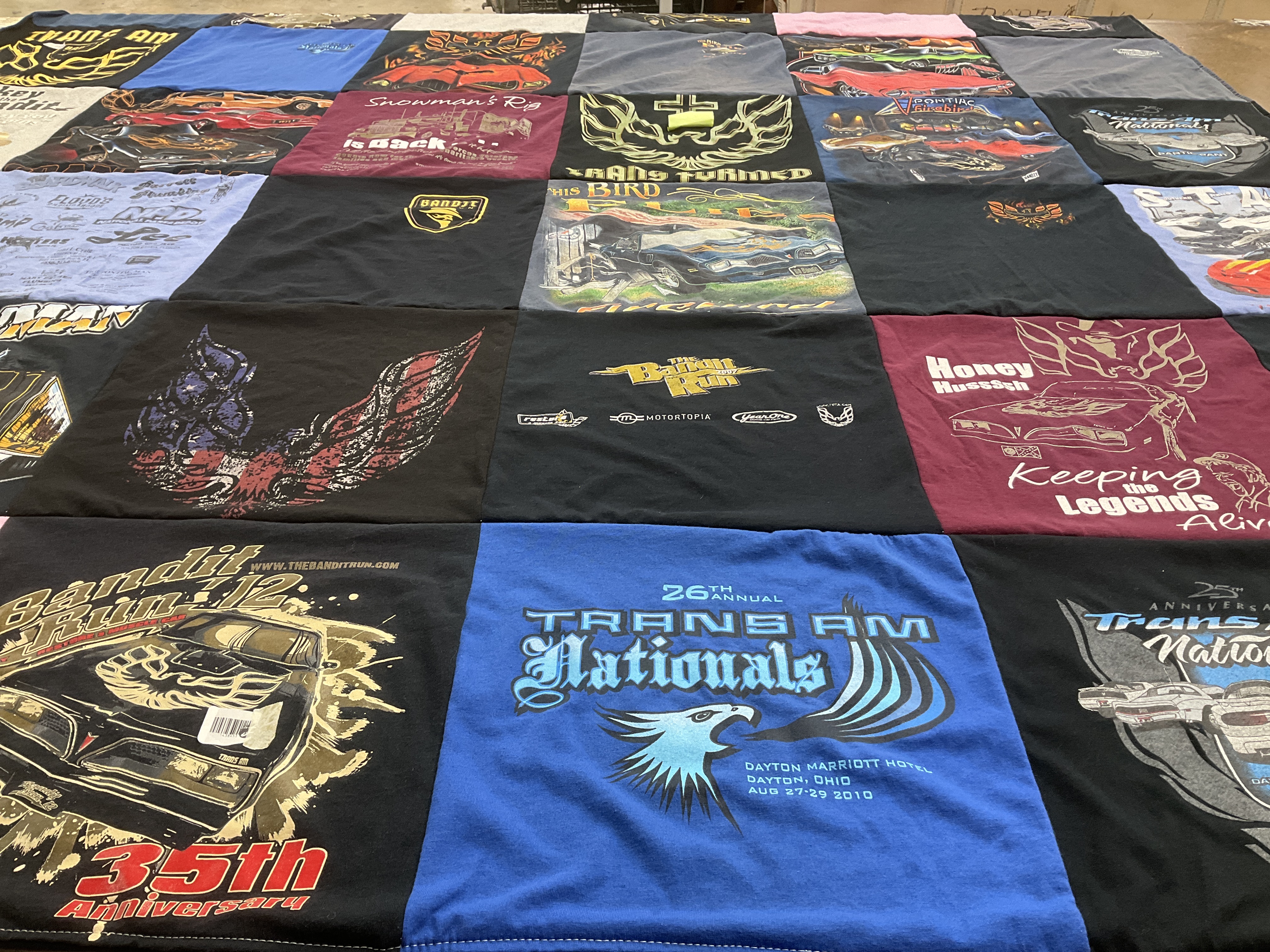 T-shirt quilt with cars, automobiles themes by James from TX