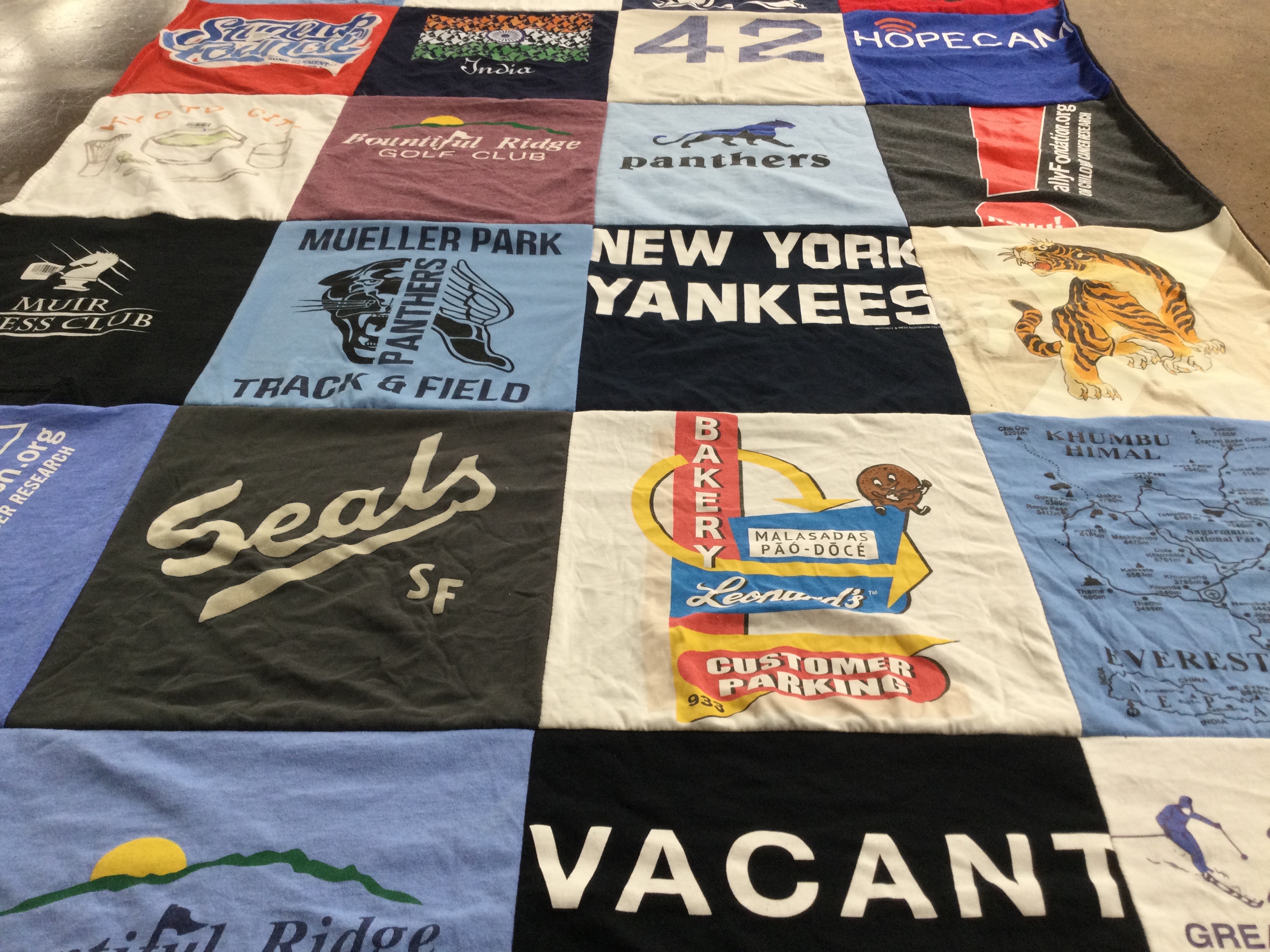 T-shirt quilt featuring new york yankees, seals by Chris from UT