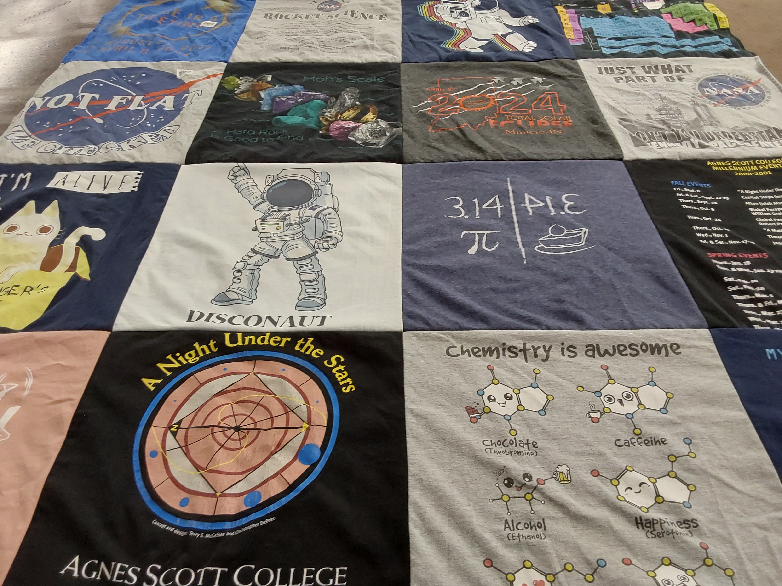 T-shirt quilt from agnes scott college by Katherine from GA