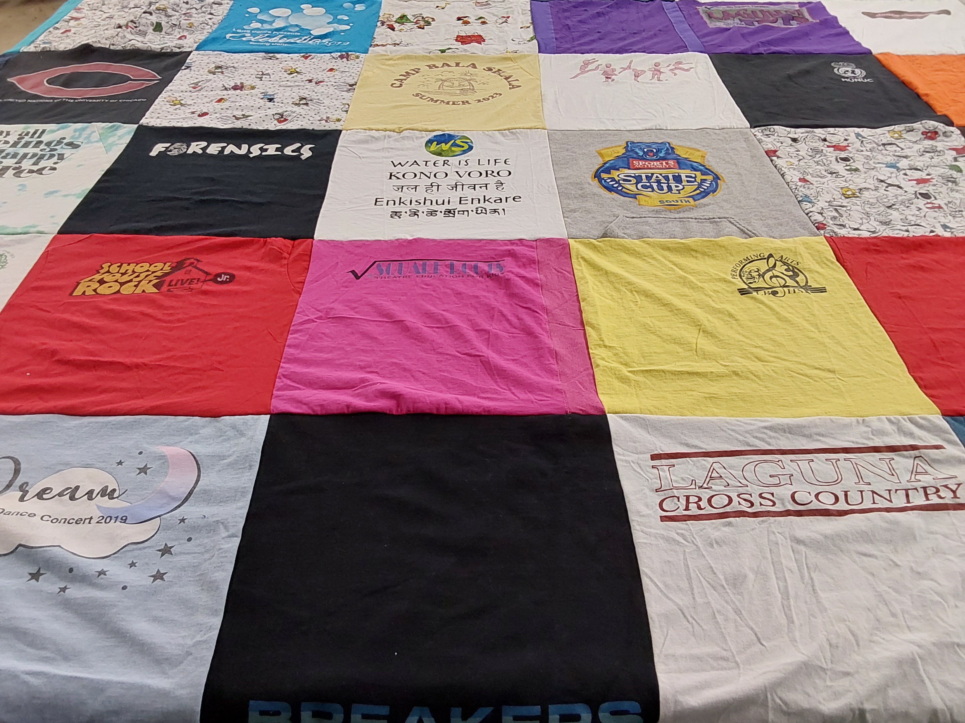 T-shirt quilt featuring laguna cross country by Sheri from CA