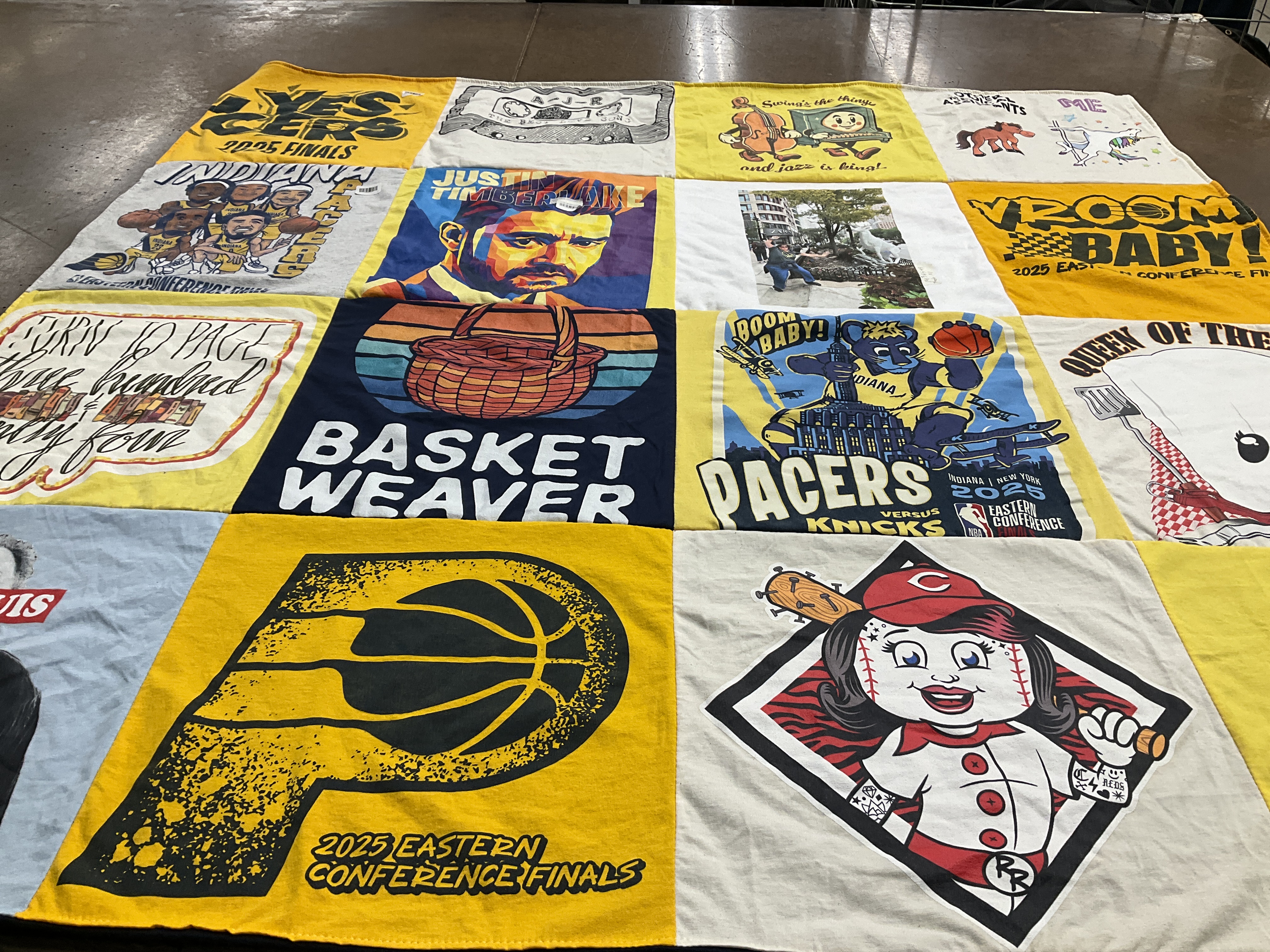 T-shirt quilt featuring pacers by Nadine from IN