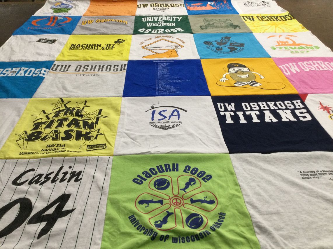 T-shirt quilt featuring oshkosh titans by Kristine from CO