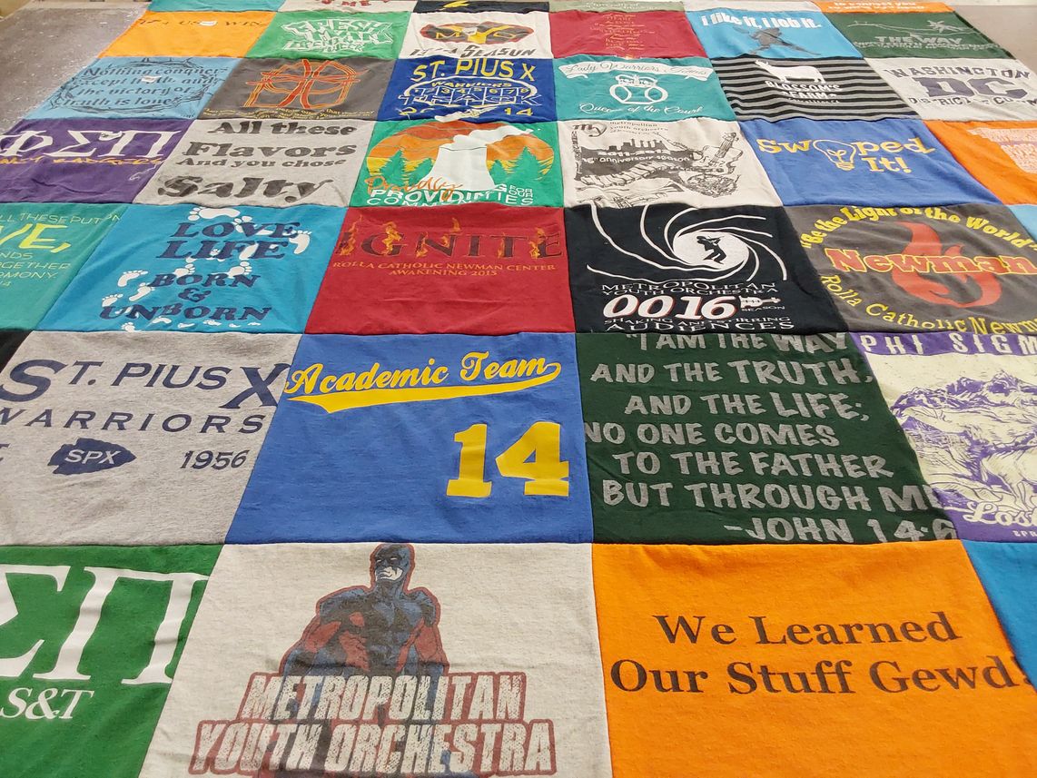 T-shirt quilt from st. pius x high school, missouri university of science and technology by Theodore from MO