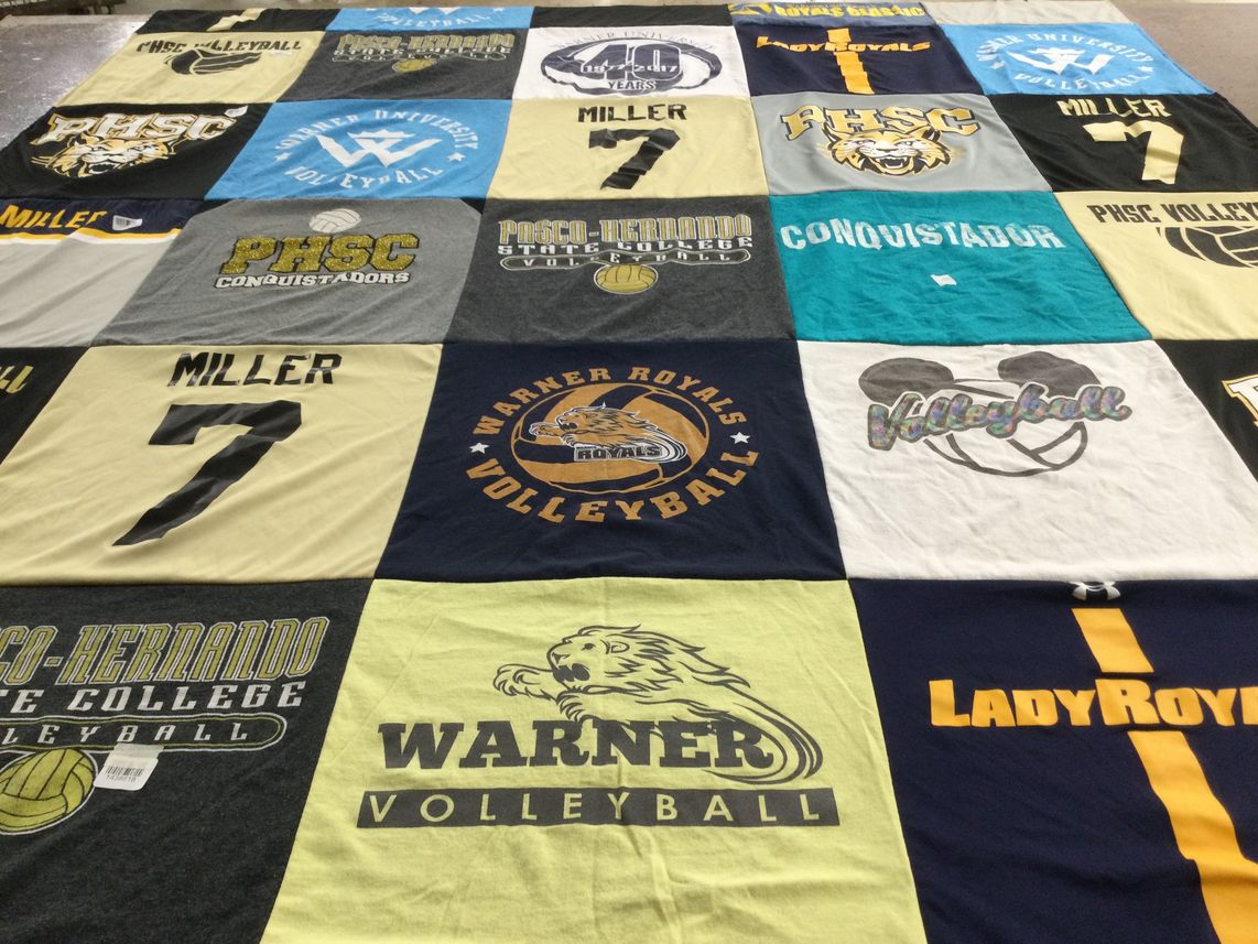 T-shirt quilt featuring warner royals volleyball, phsc volleyball by Sherrie from FL
