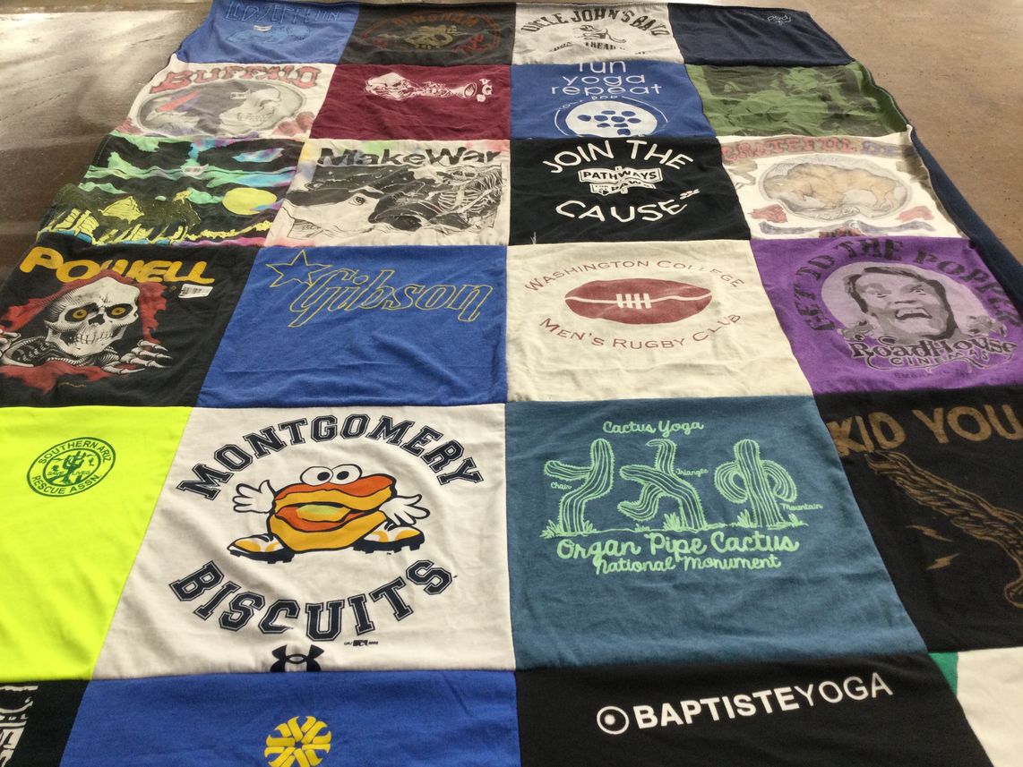T-shirt quilt featuring montgomery biscuits by Janina from NC