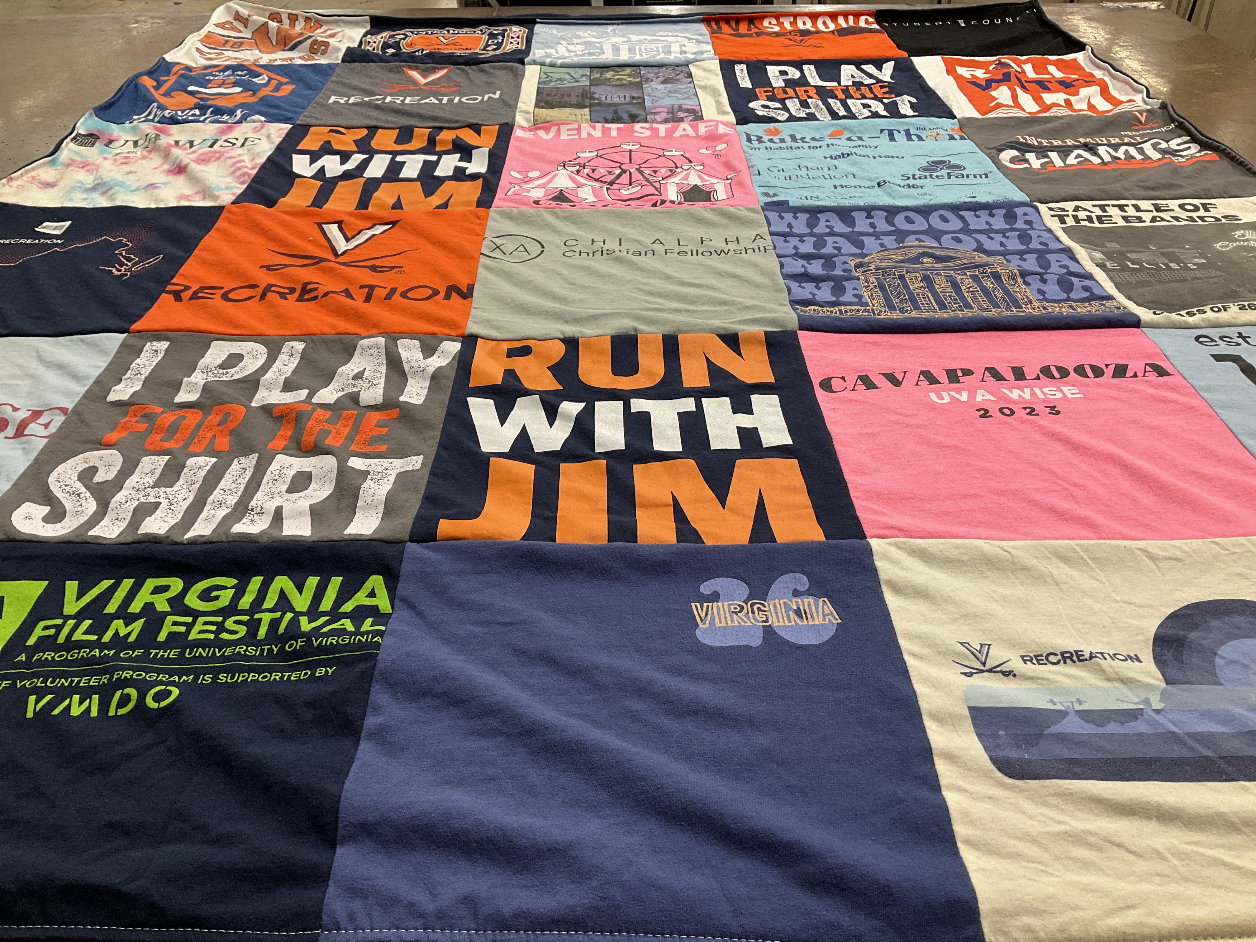 T-shirt quilt from university of virginia, uva wise by Judith from VA