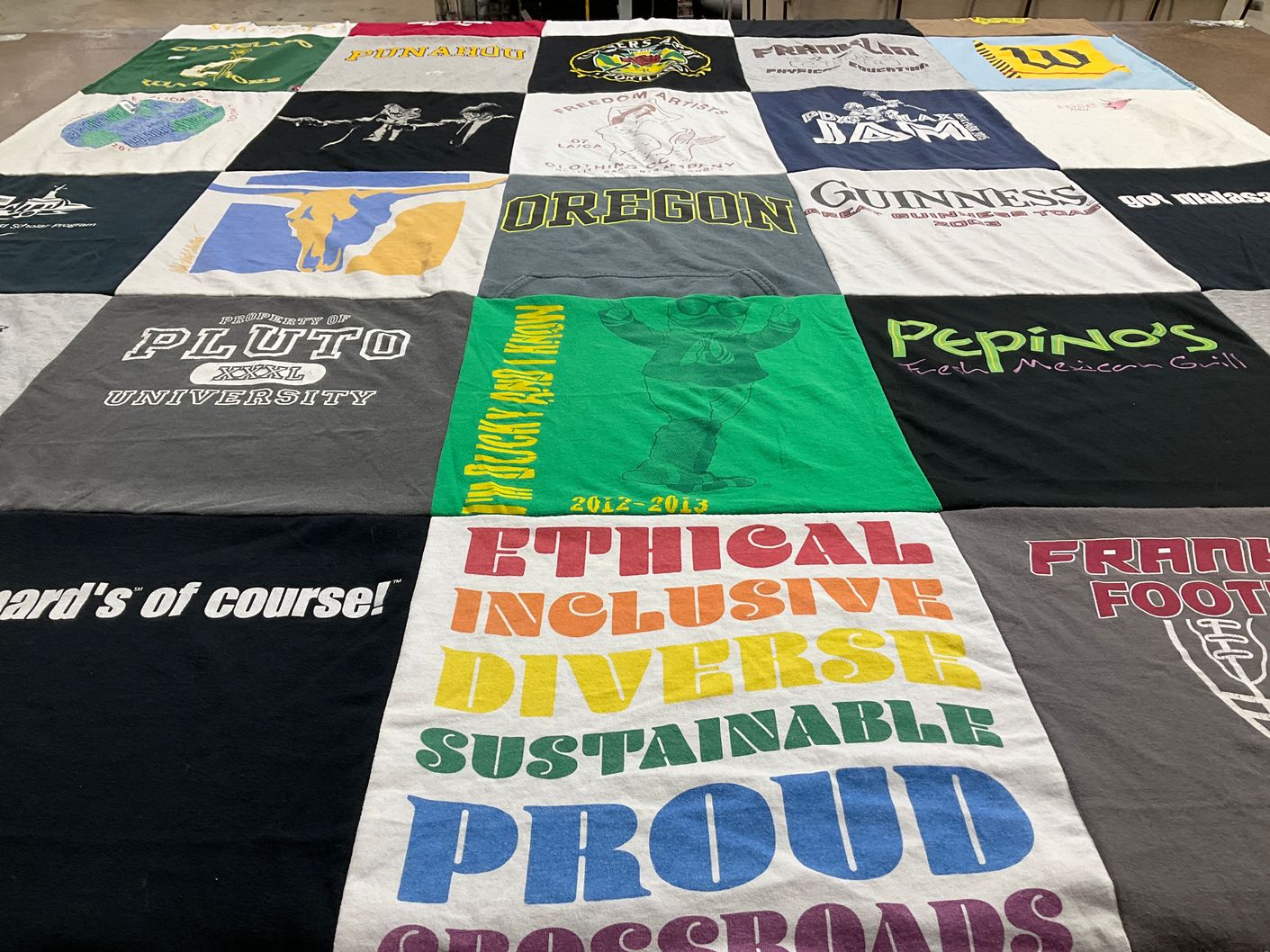T-shirt quilt featuring franklin football by Randy from OH