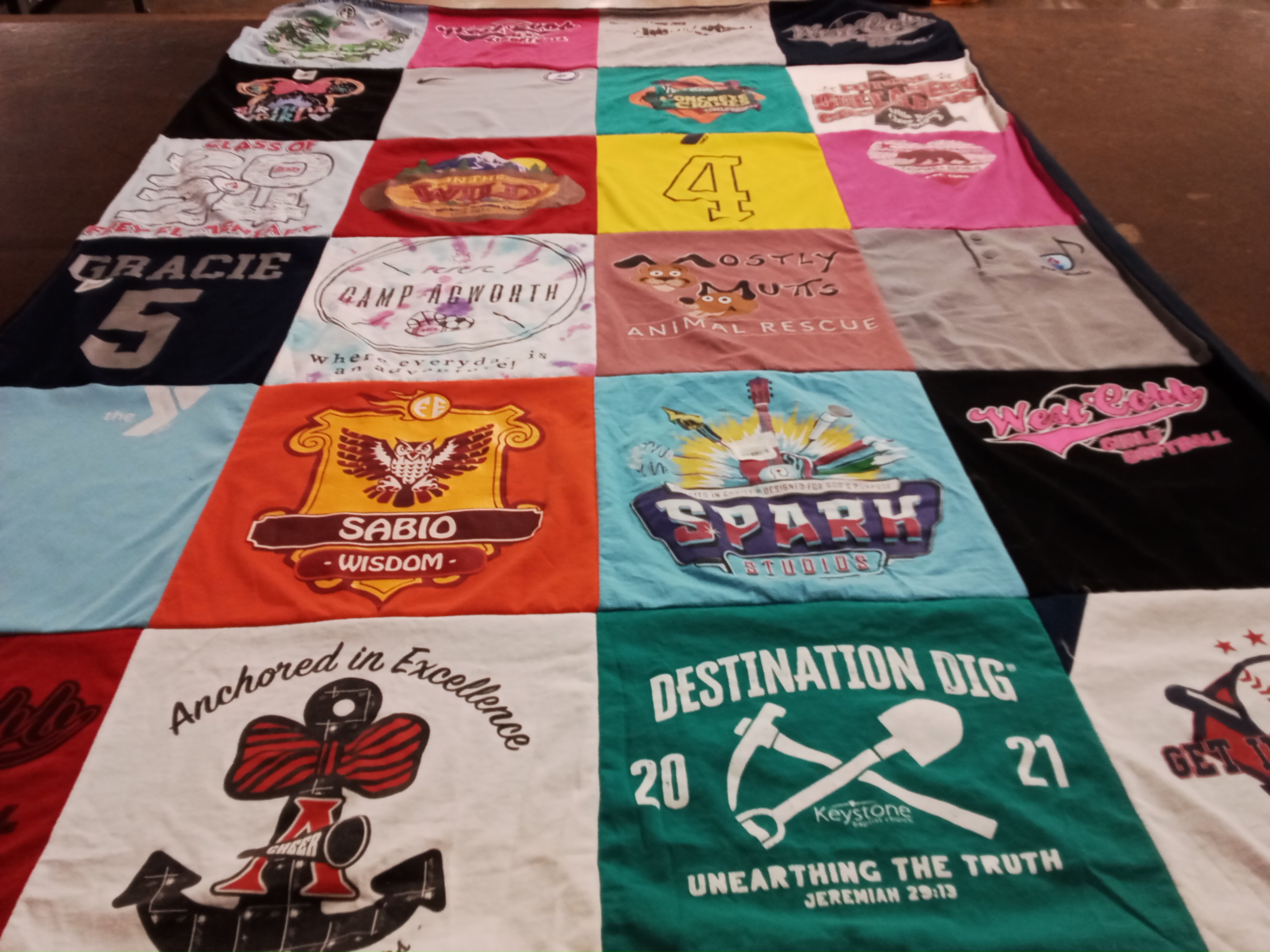 T-shirt quilt featuring west cobb youth softball by Lorrie from GA