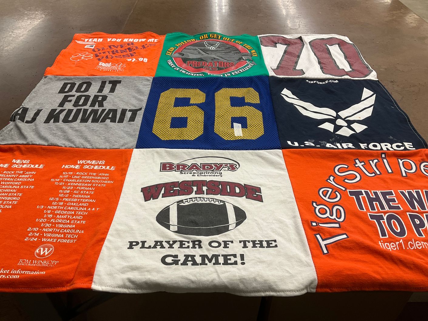 T-shirt quilt featuring westside high school football team by Sandra from SC