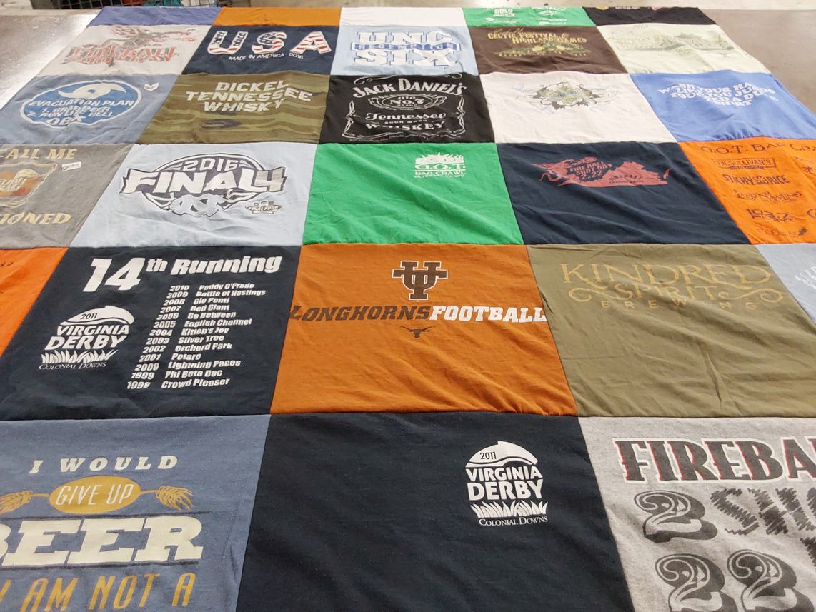 T-shirt quilt featuring university of texas longhorns football by Elizabeth from PA