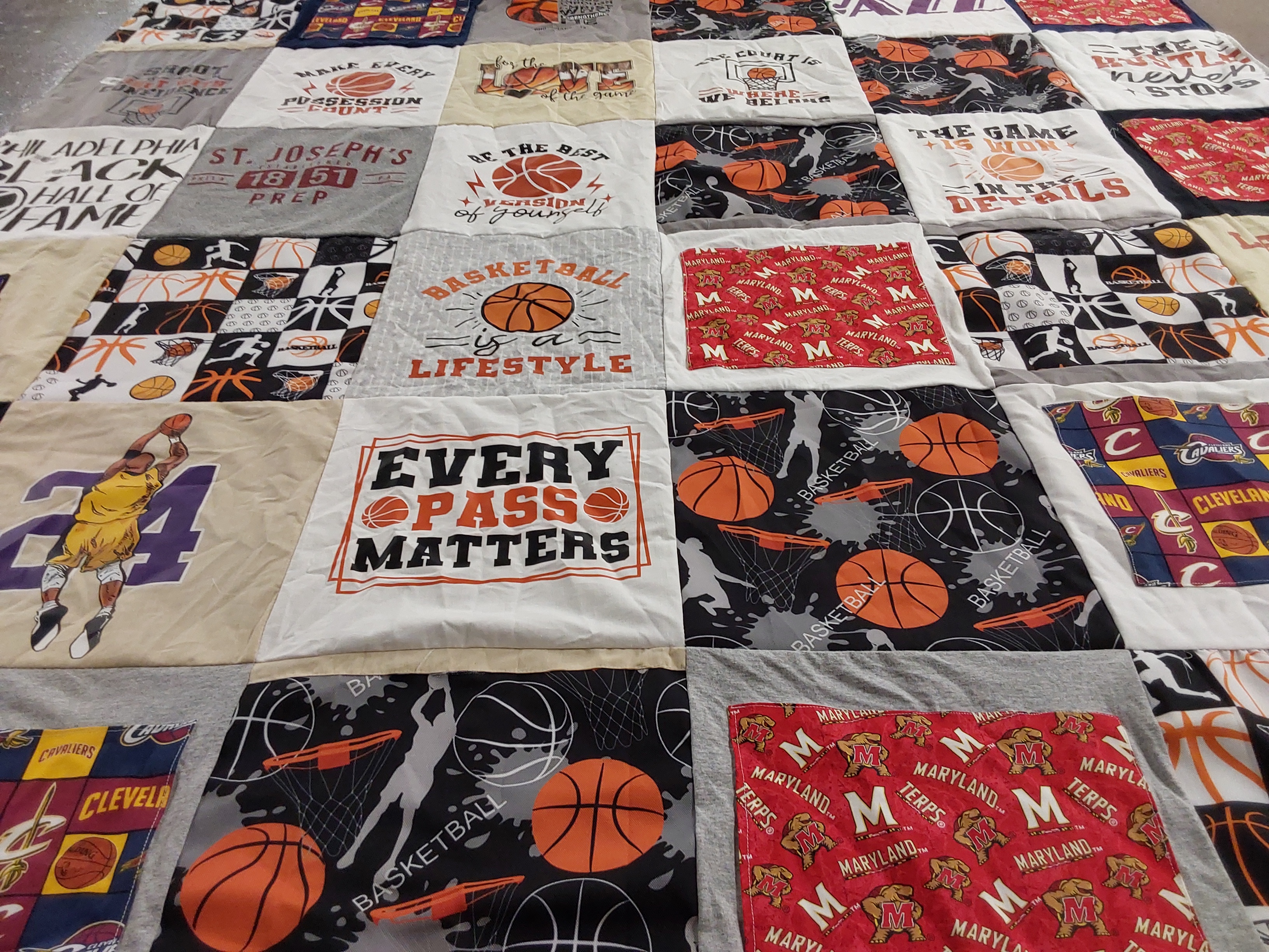 T-shirt quilt featuring cleveland cavaliers by Erika from MD