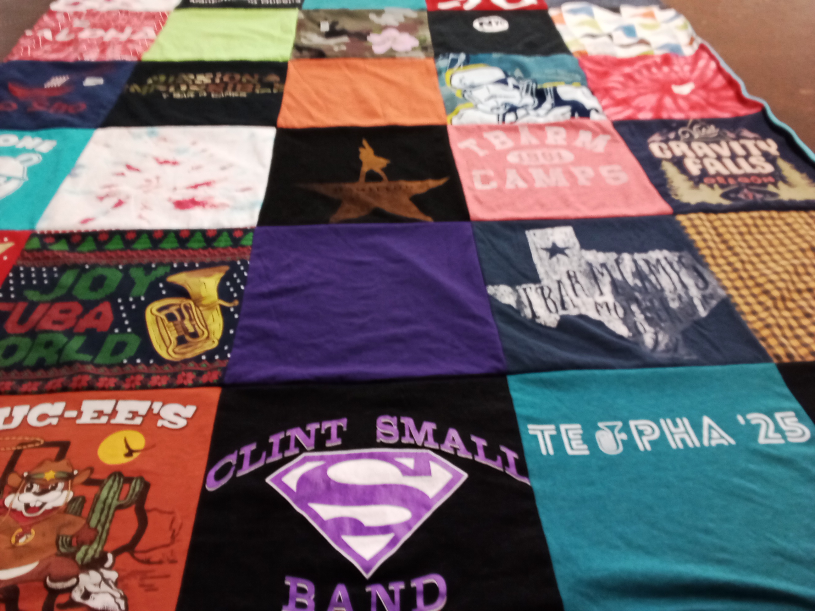 T-shirt quilt from clint small middle school by Leslie from TX