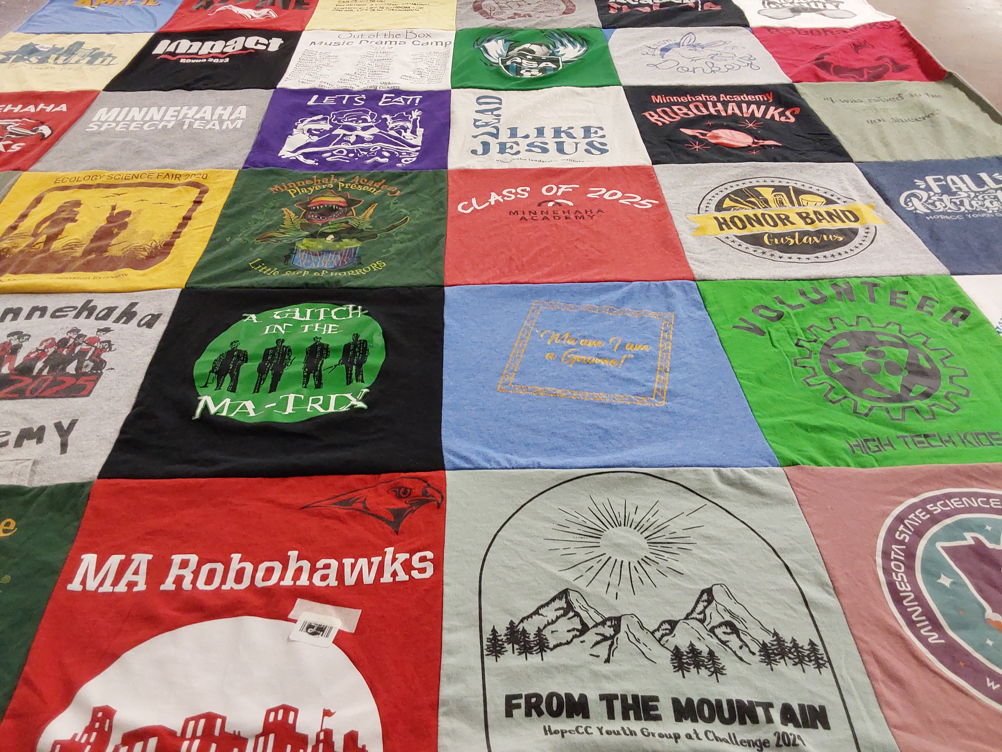 T-shirt quilt featuring ma robohawks by Ilsa from MN