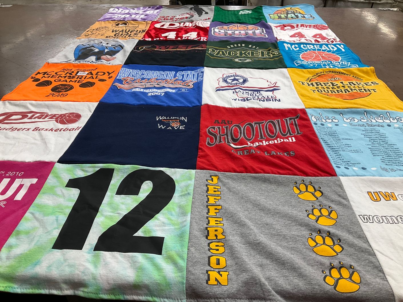 T-shirt quilt featuring green bay packers, wausau wave by Makayla from WI