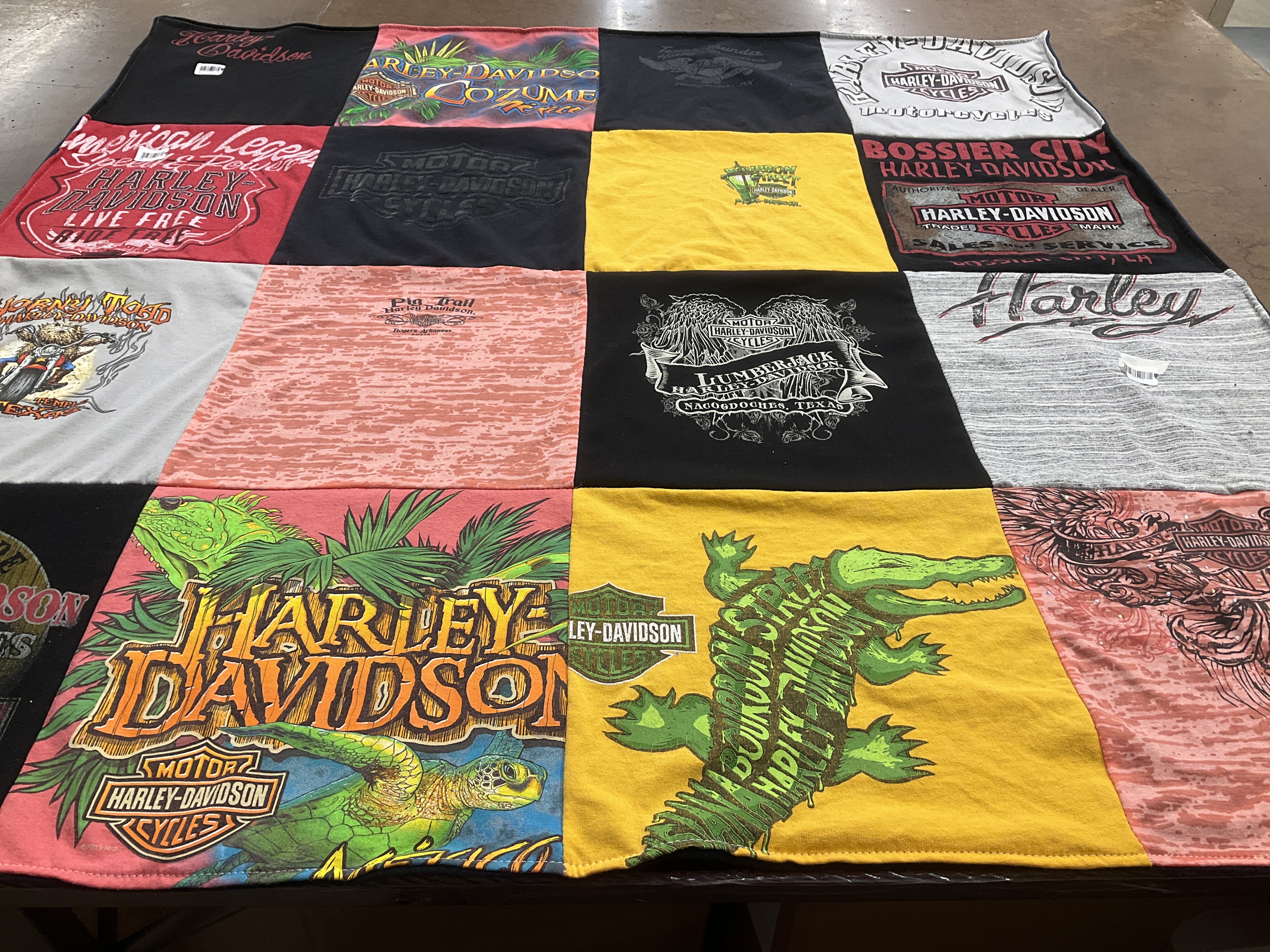 T-shirt quilt with motorcycles, bikers themes by Michael from TX