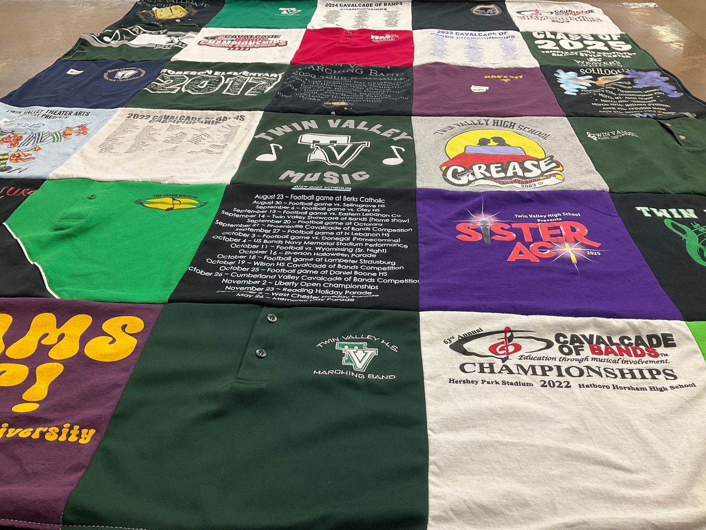 T-shirt quilt featuring twin valley marching band by Jennifer from PA