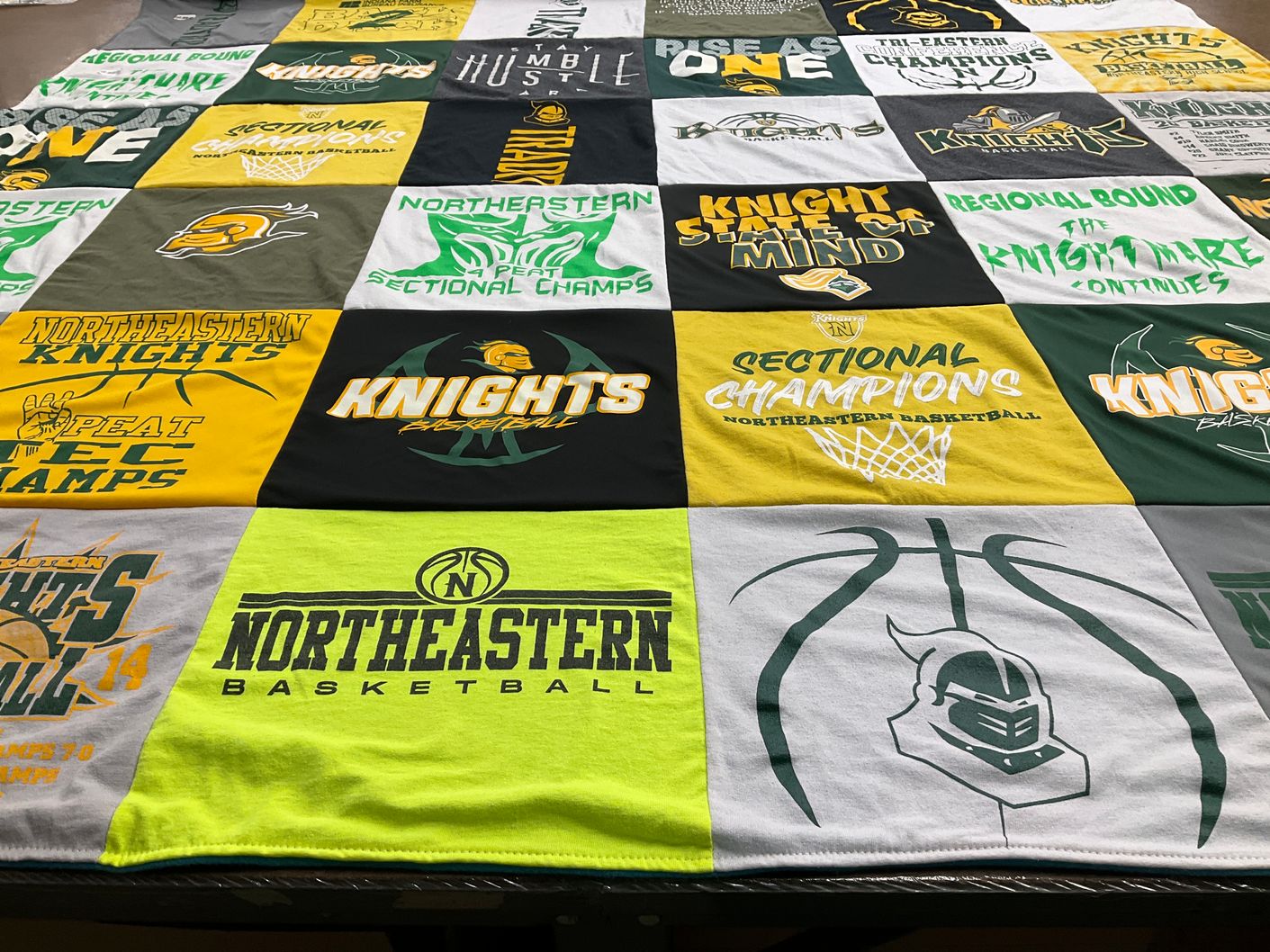 T-shirt quilt featuring northeastern knights basketball by Beth from IN