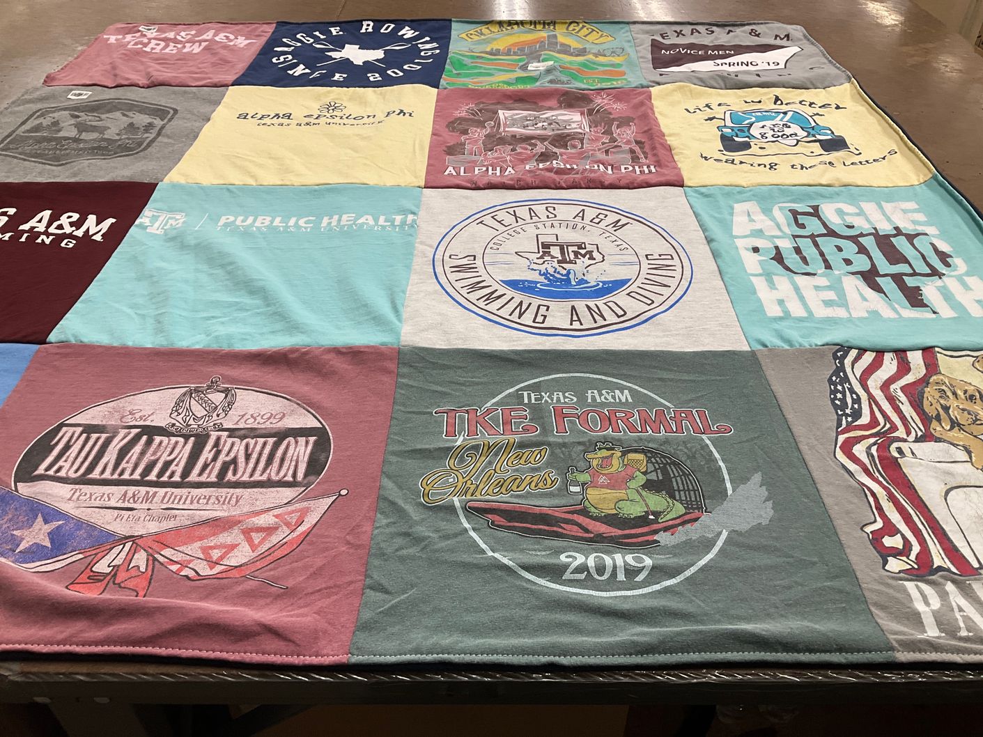 T-shirt quilt from texas a&m university by Anna from TX