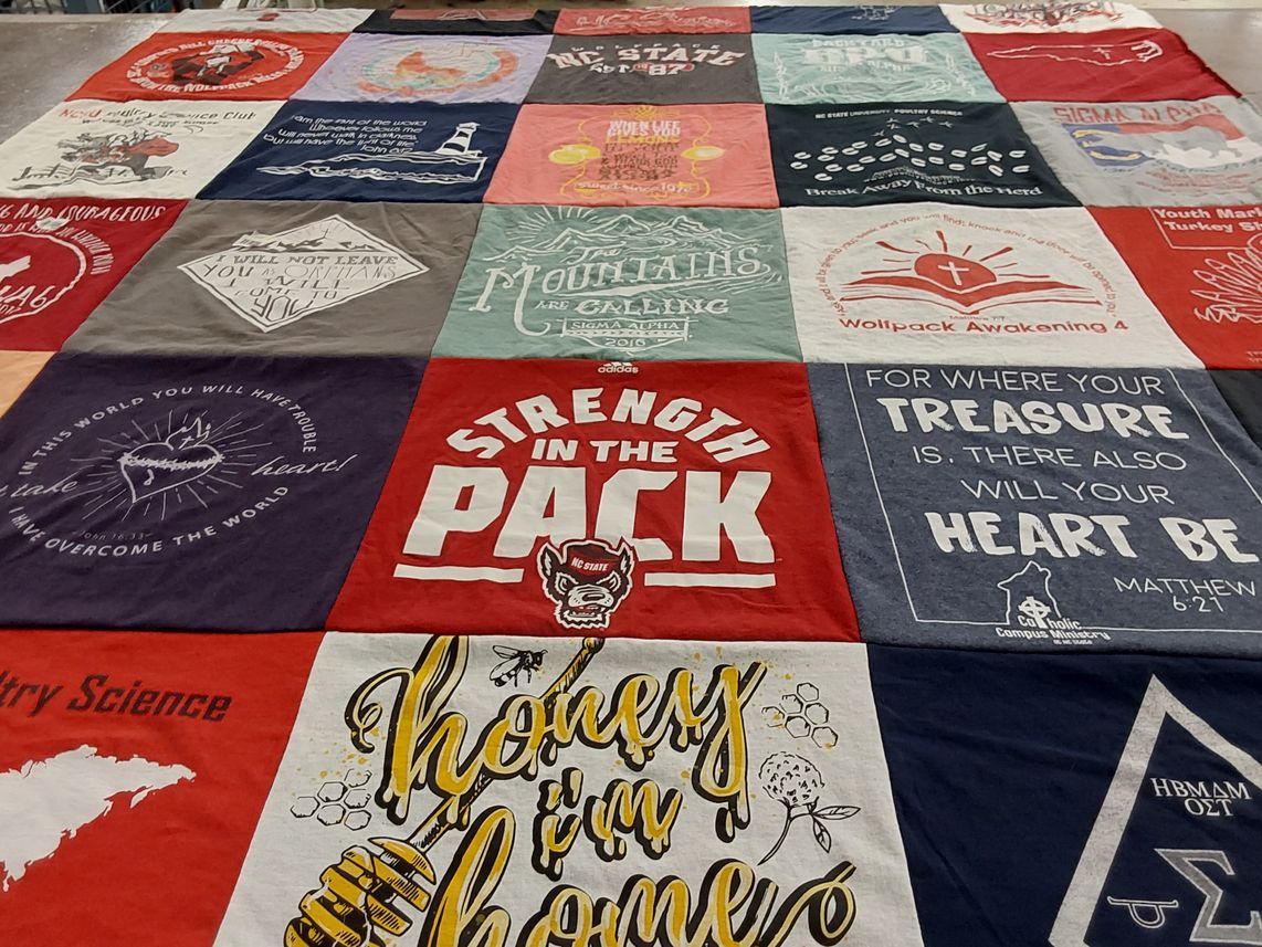 T-shirt quilt from north carolina state university by Victoria from VA