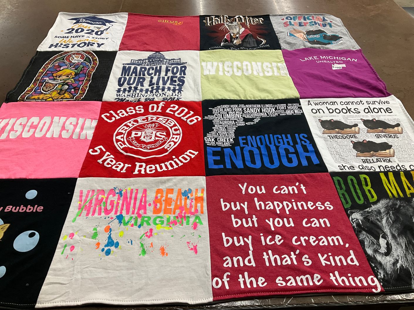 T-shirt quilt from parker high school by Rhiannon from WV