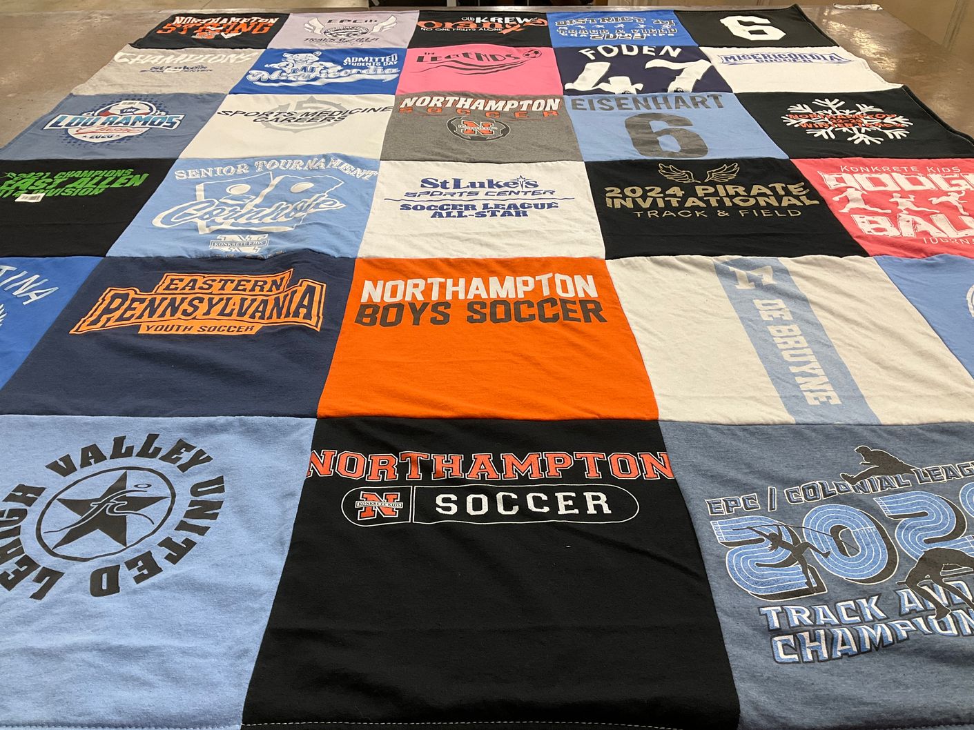 T-shirt quilt featuring northampton boys soccer by Jennifer from PA