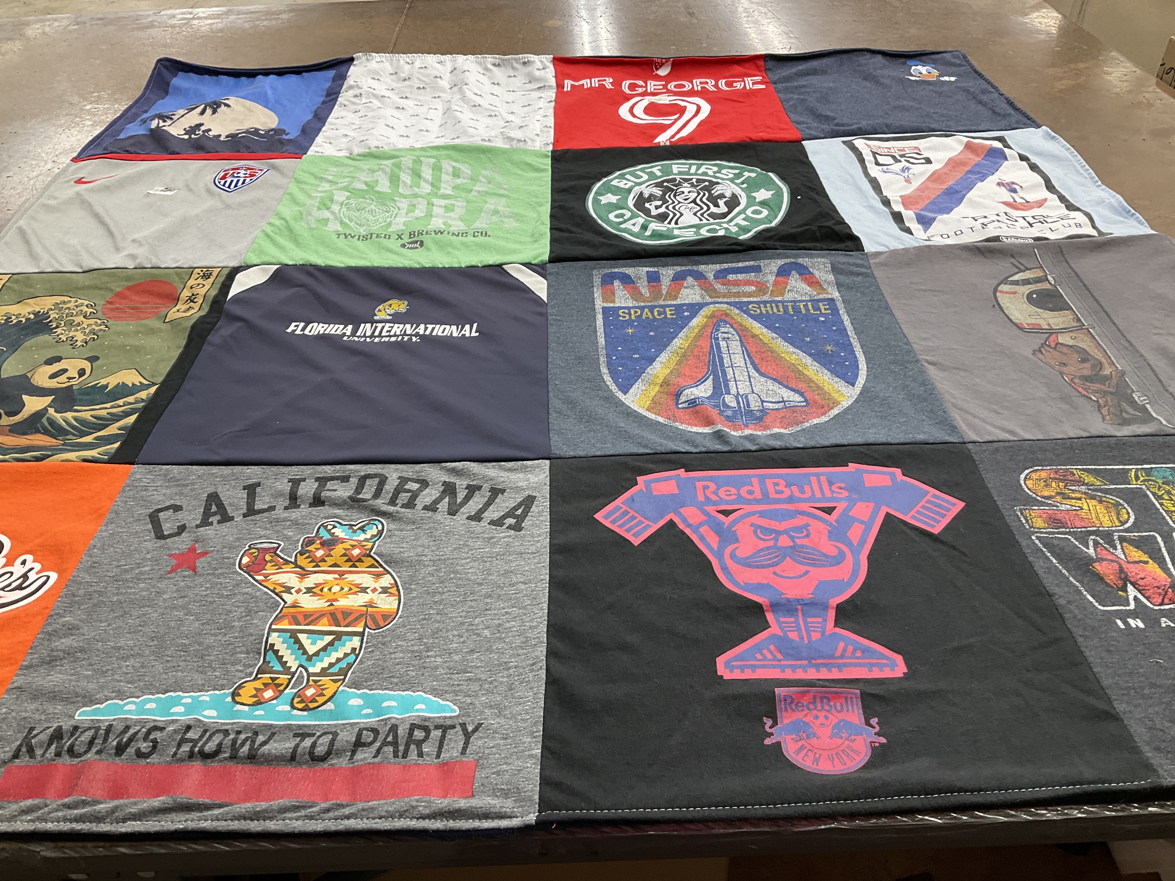 T-shirt quilt featuring red bulls by Sabrina from FL