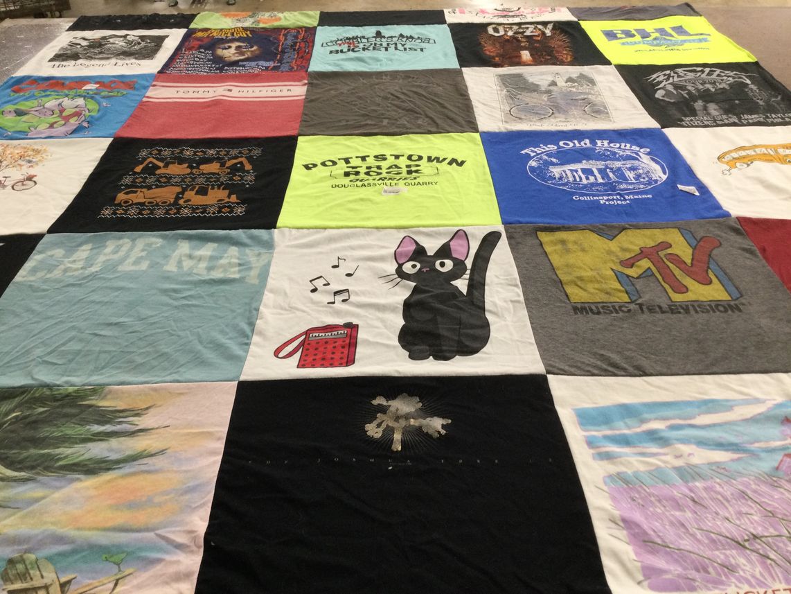 T-shirt quilt with music, television themes by Sherry from PA