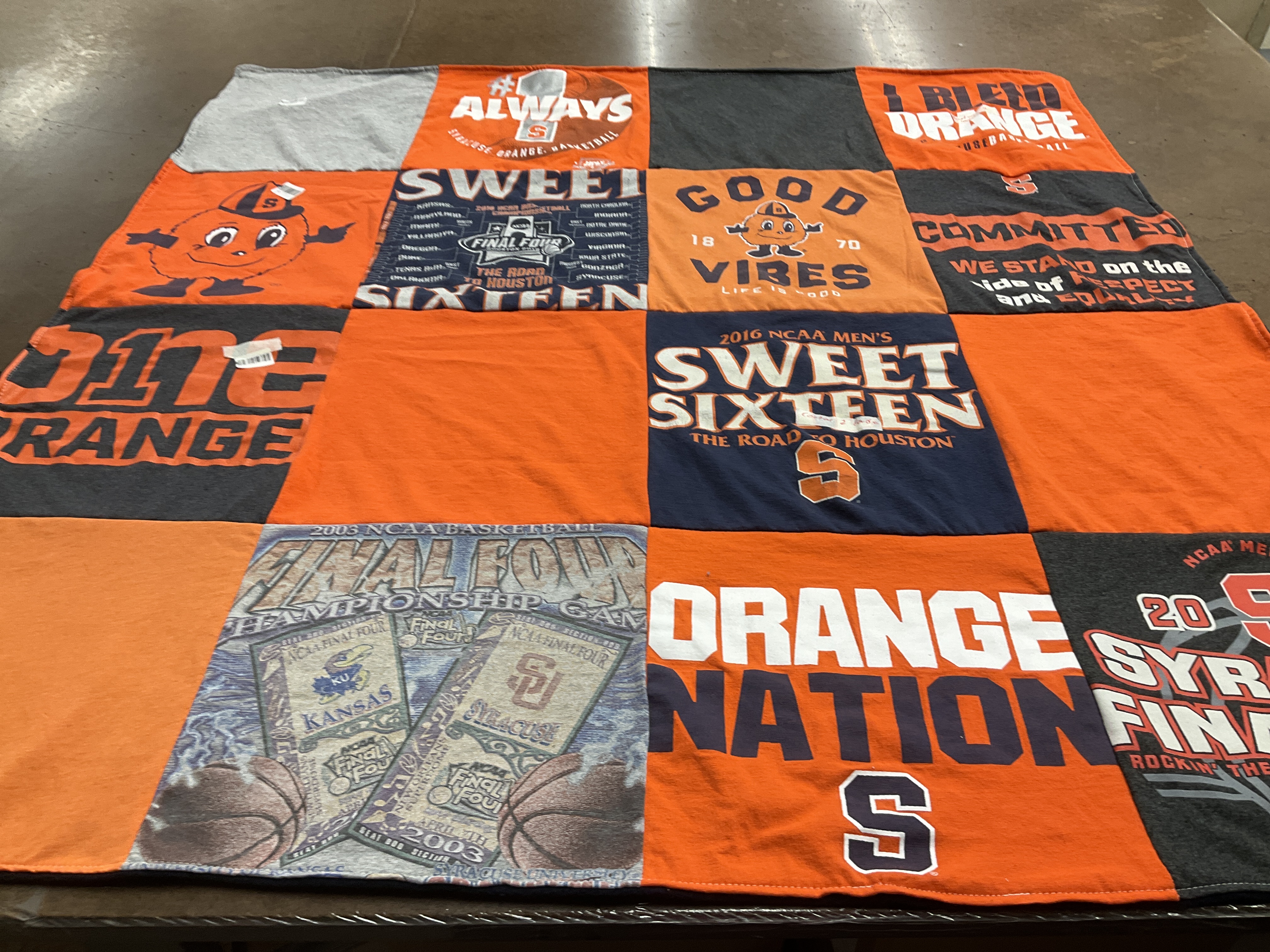 T-shirt quilt featuring syracuse orange by Matt from NY