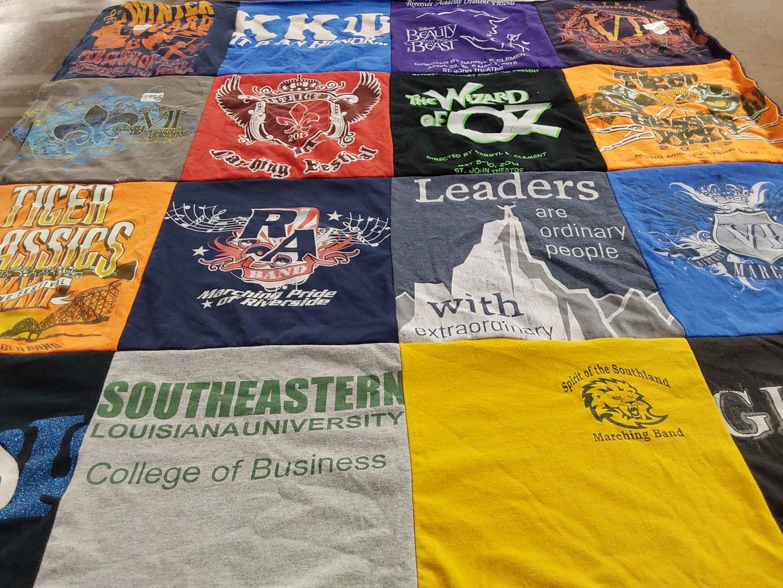 T-shirt quilt from southeastern louisiana university by Catherine from LA