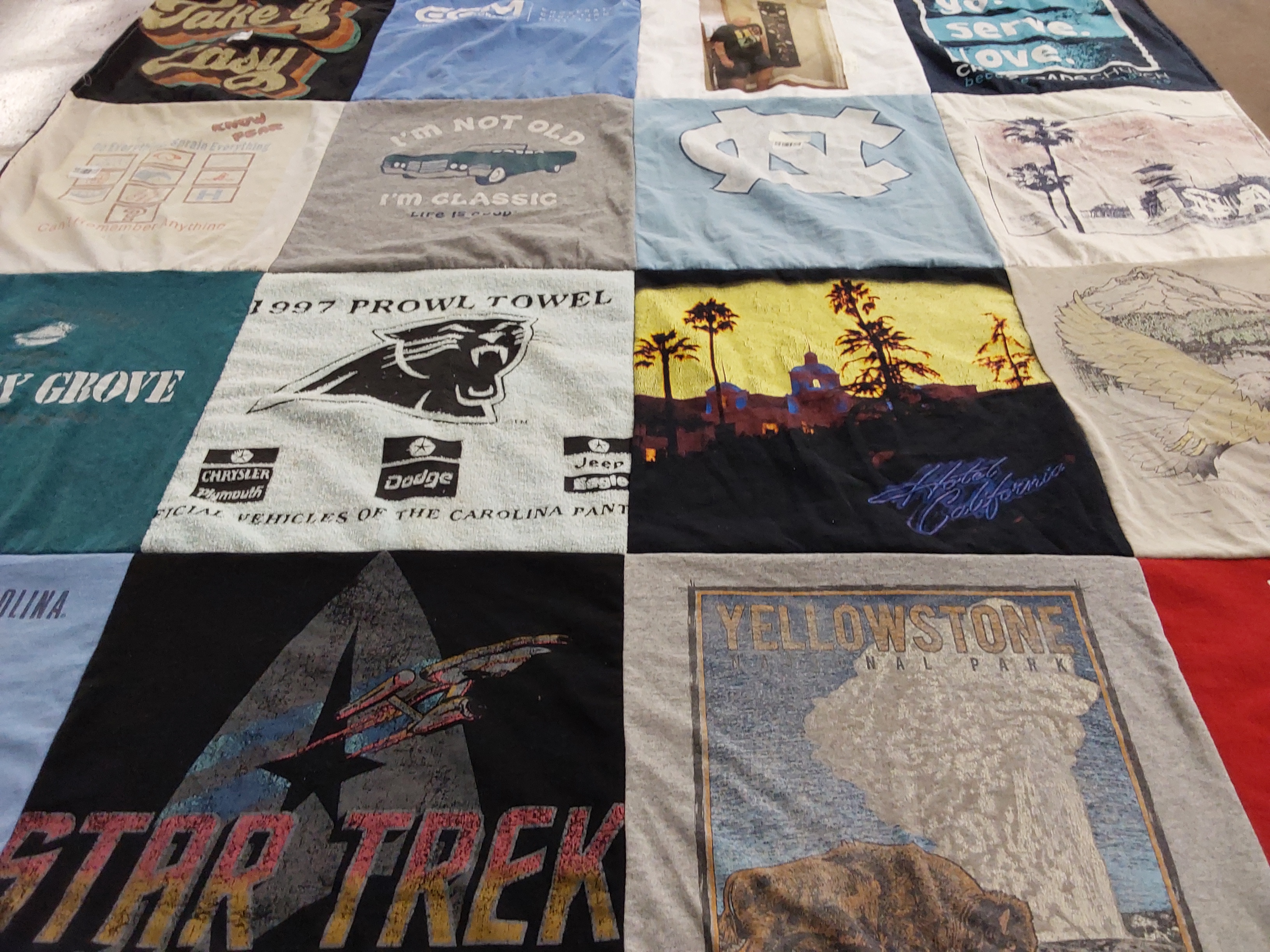 T-shirt quilt featuring carolina panthers by anne from NC